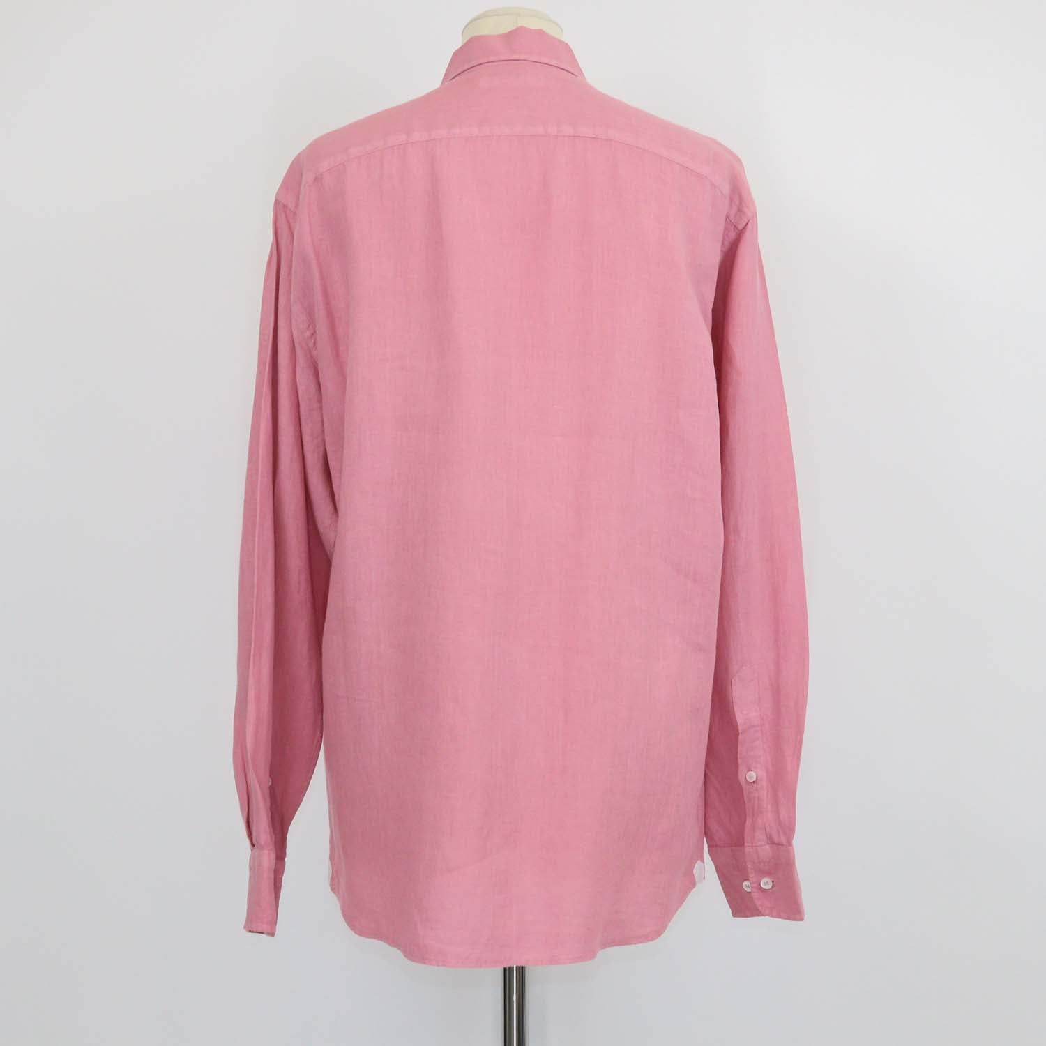 Loro Piana Pink Linen Long Sleeve Shirt