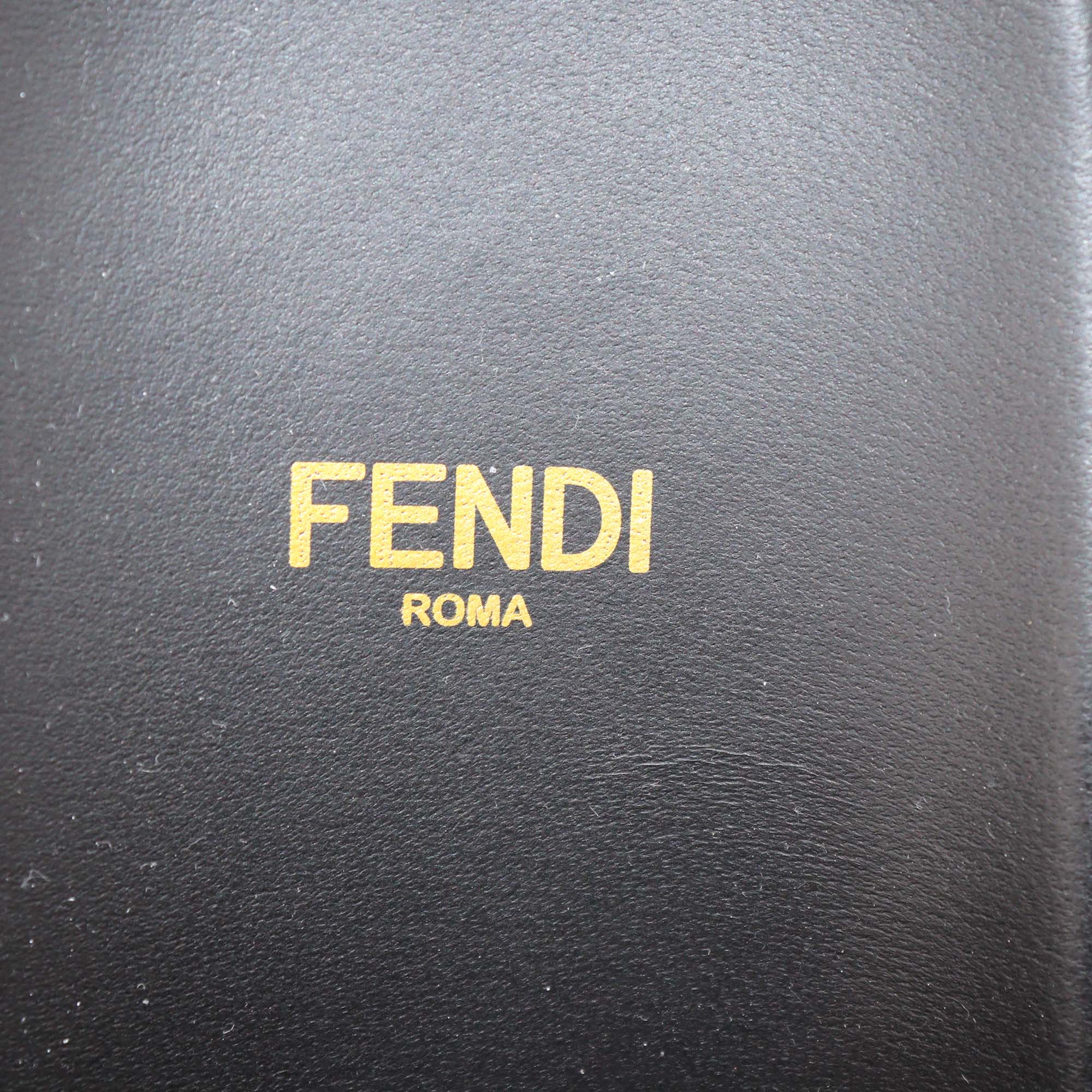 Fendi Black Leather Feel Slides