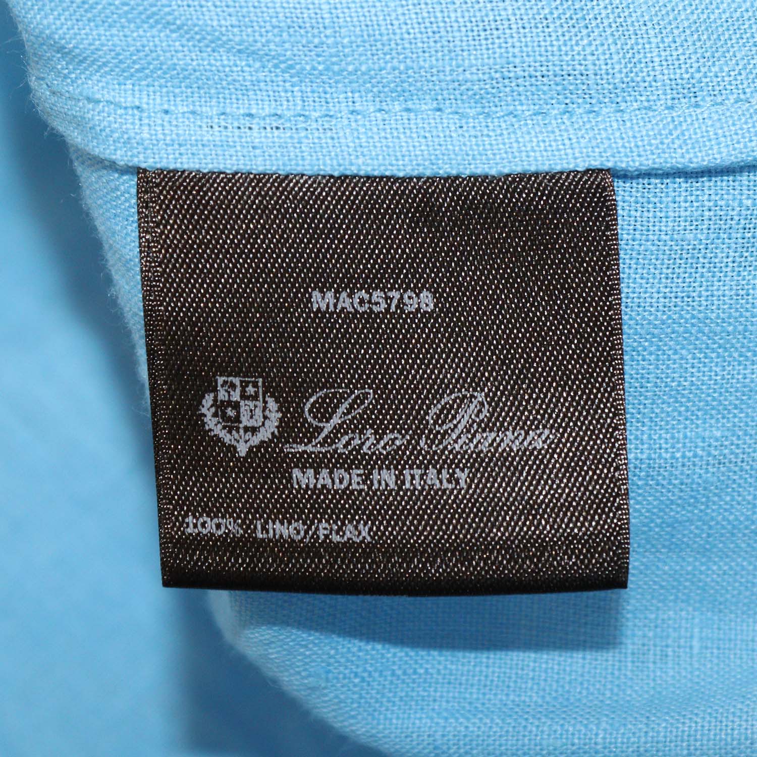 Loro Piana Blue Linen Long Sleeve Shirt