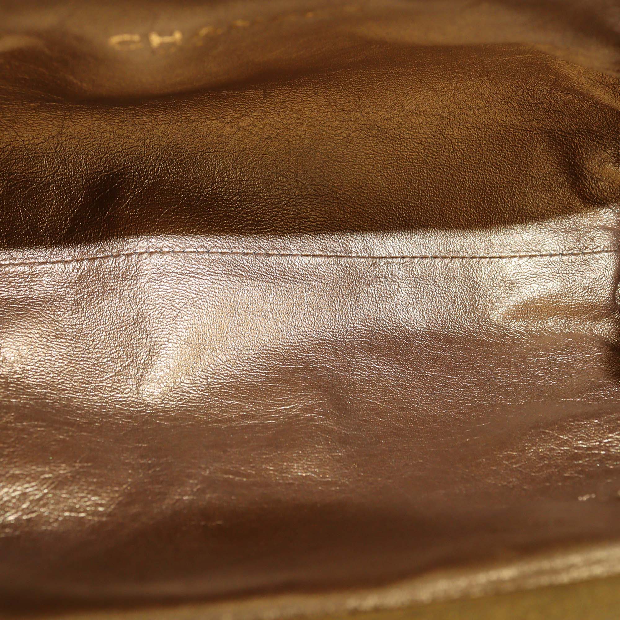 Chanel Metallic Gold Crackled Leather Monte Carlo Clutch