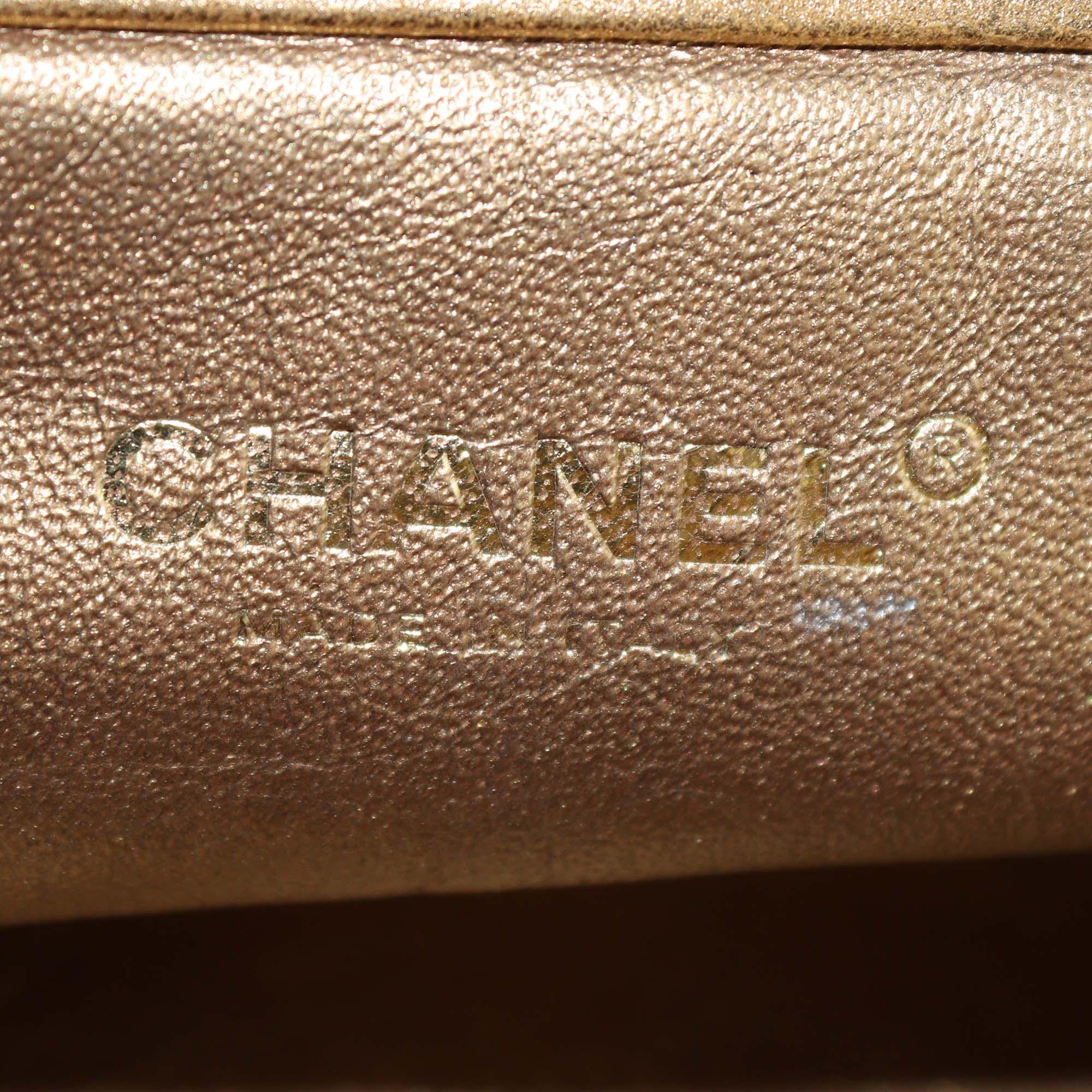 Chanel Metallic Gold Crackled Leather Monte Carlo Clutch