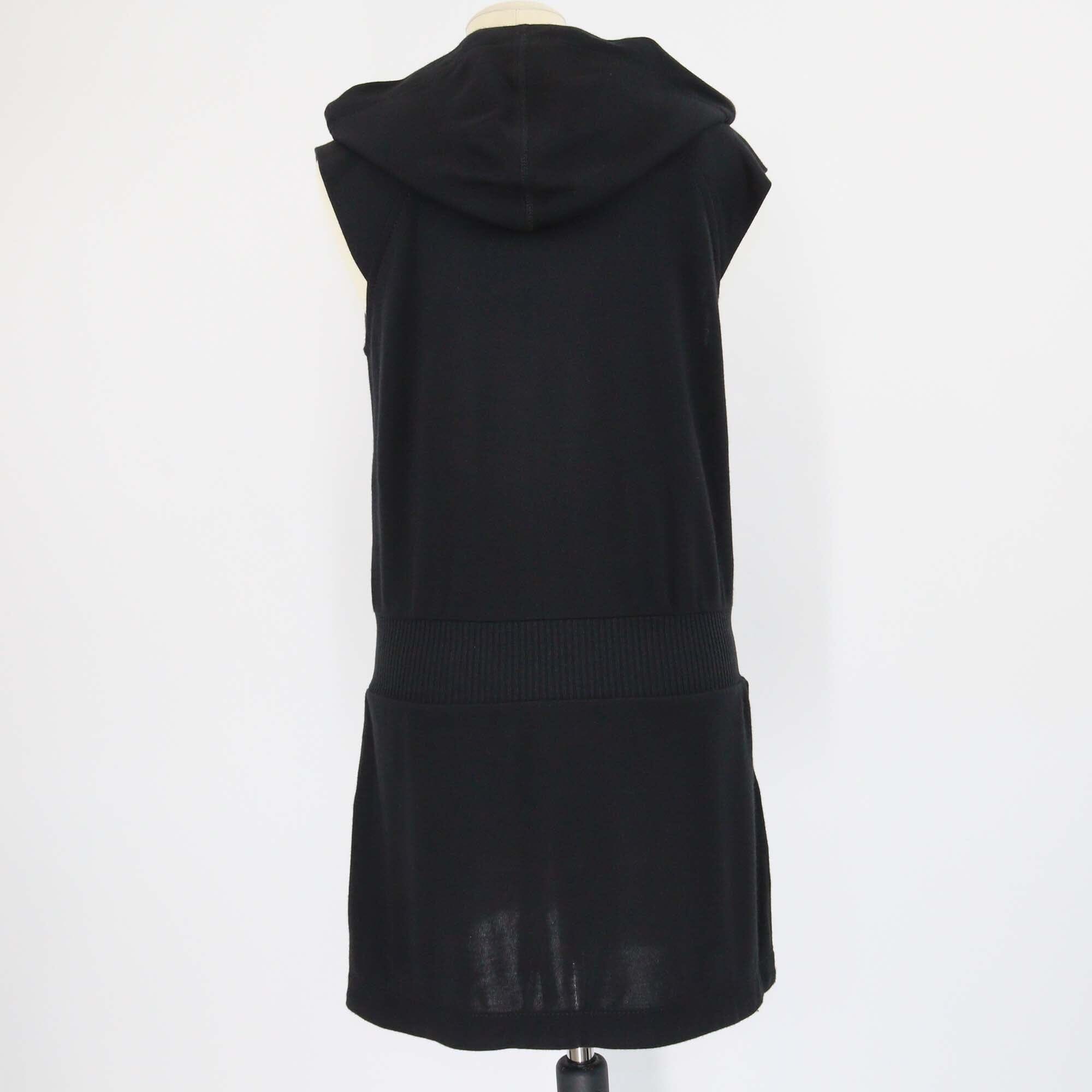 Louis Vuitton Black Cashmere & Silk Sleeveless Hoodie Mini Dress Womens Louis Vuitton