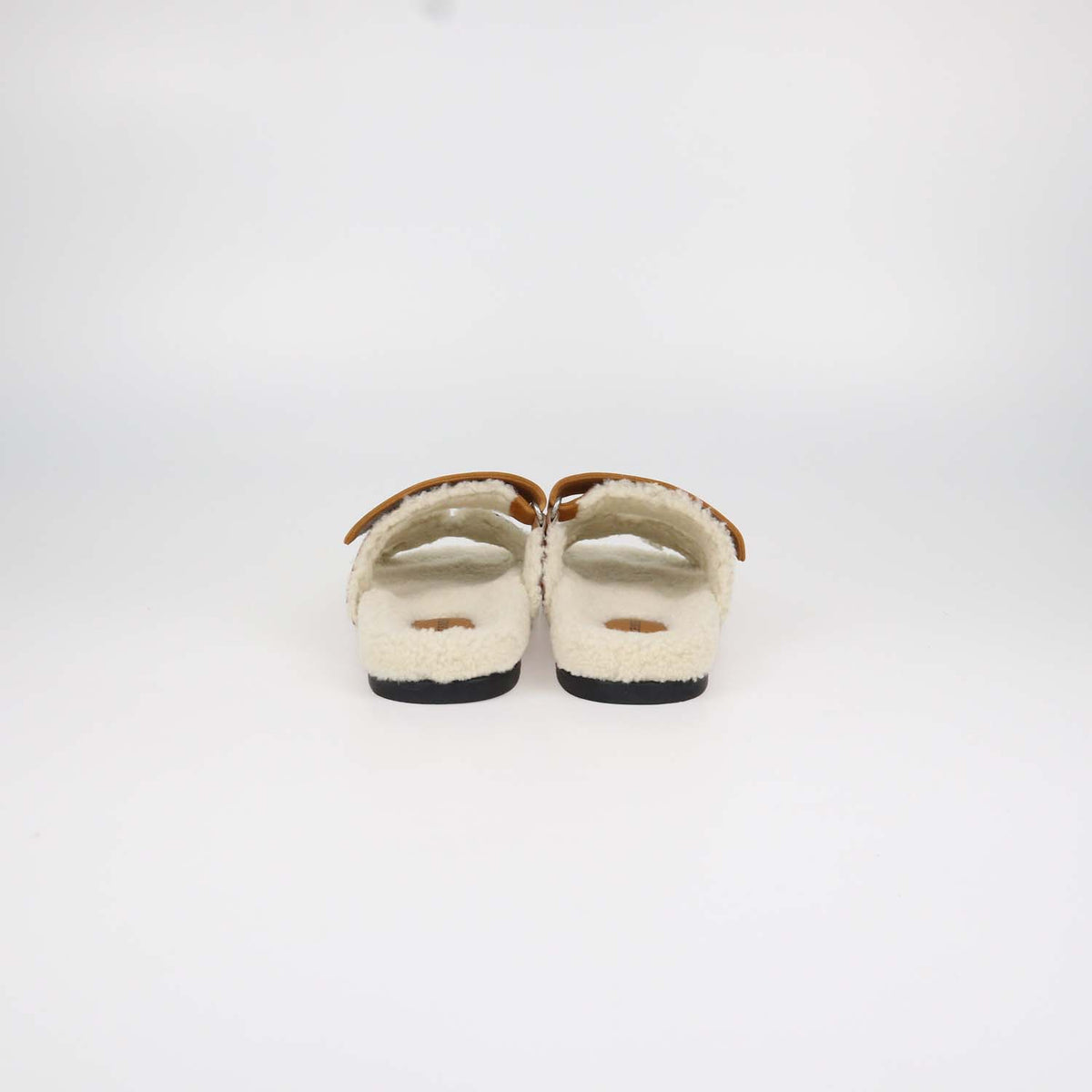 Hermes Brown Suede and Shearling Chypre Sandals