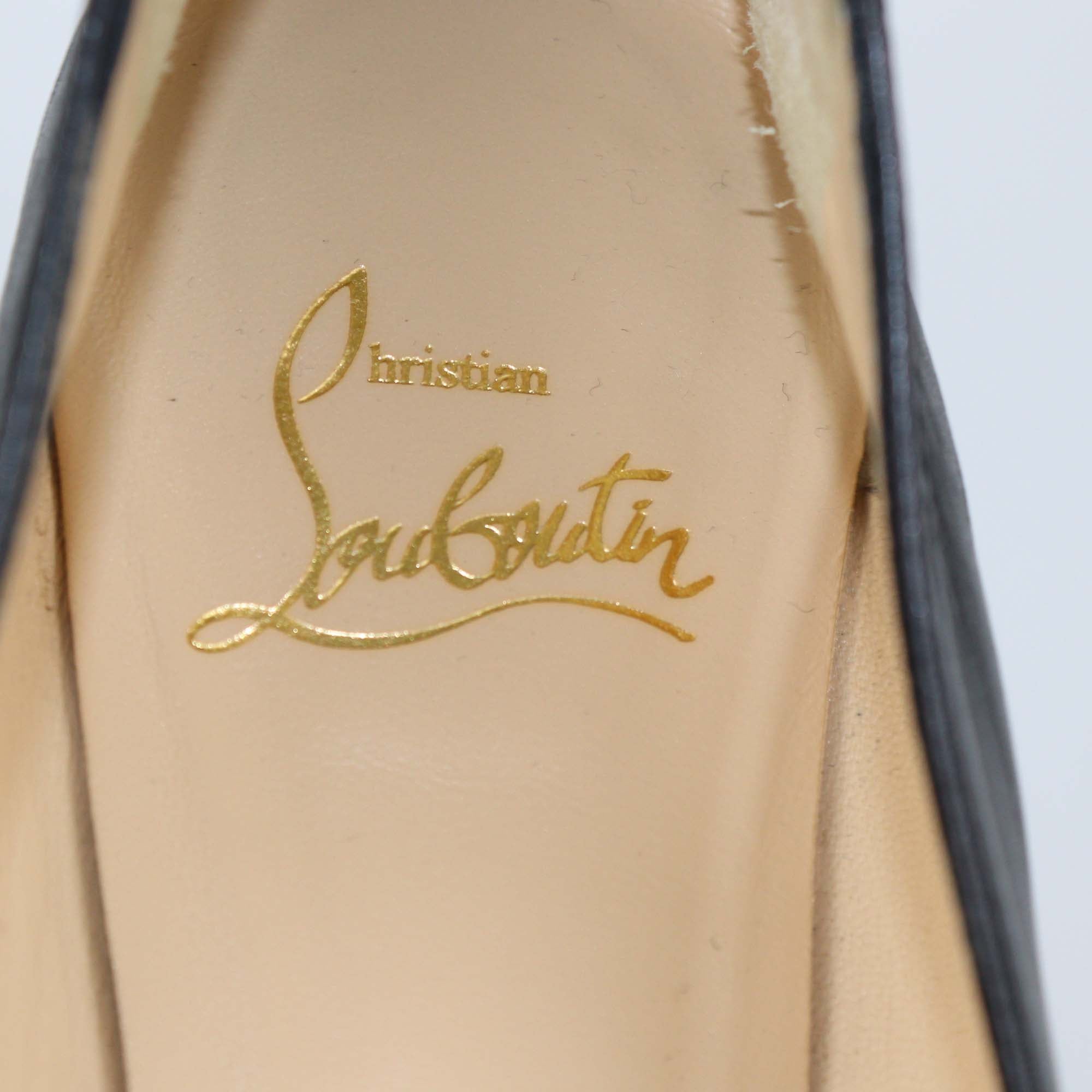 Christian Louboutin Black Leather Anemosea Pointed Toe Flats