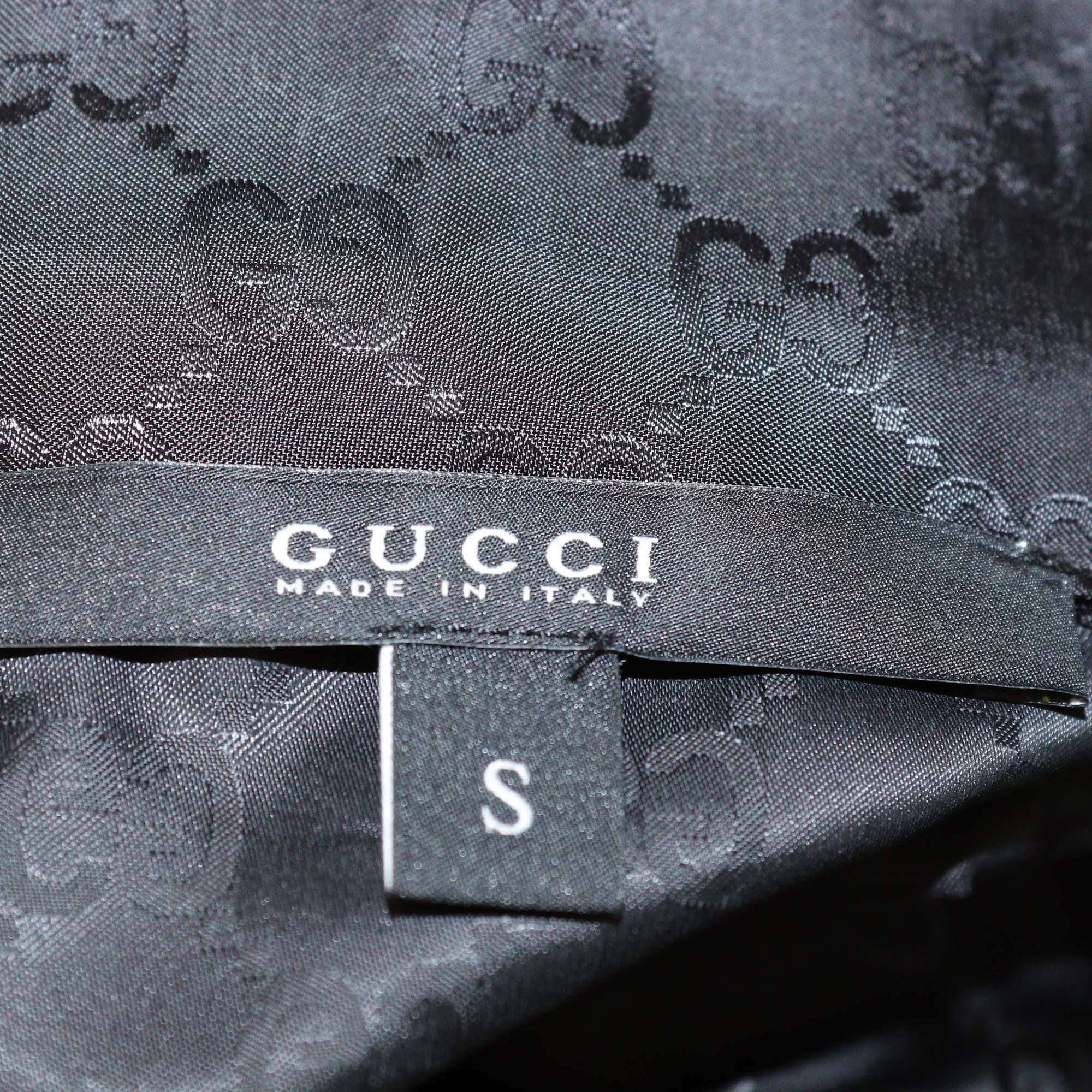 Gucci Black GG Patterned Nylon Zip-Up Jacket Womens Gucci