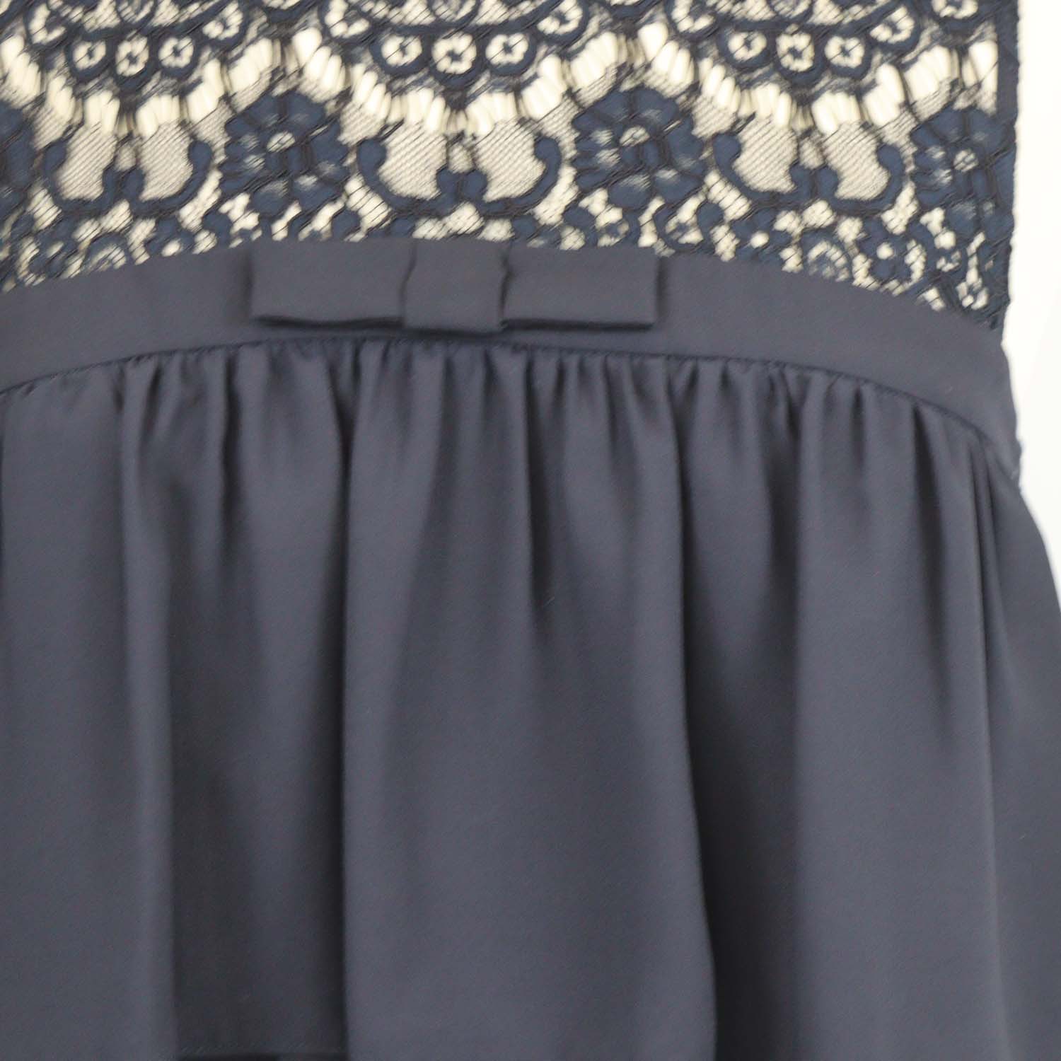 Claudie Pierlot Navy Blue Blend Cotton Lace Richie Midi Dress