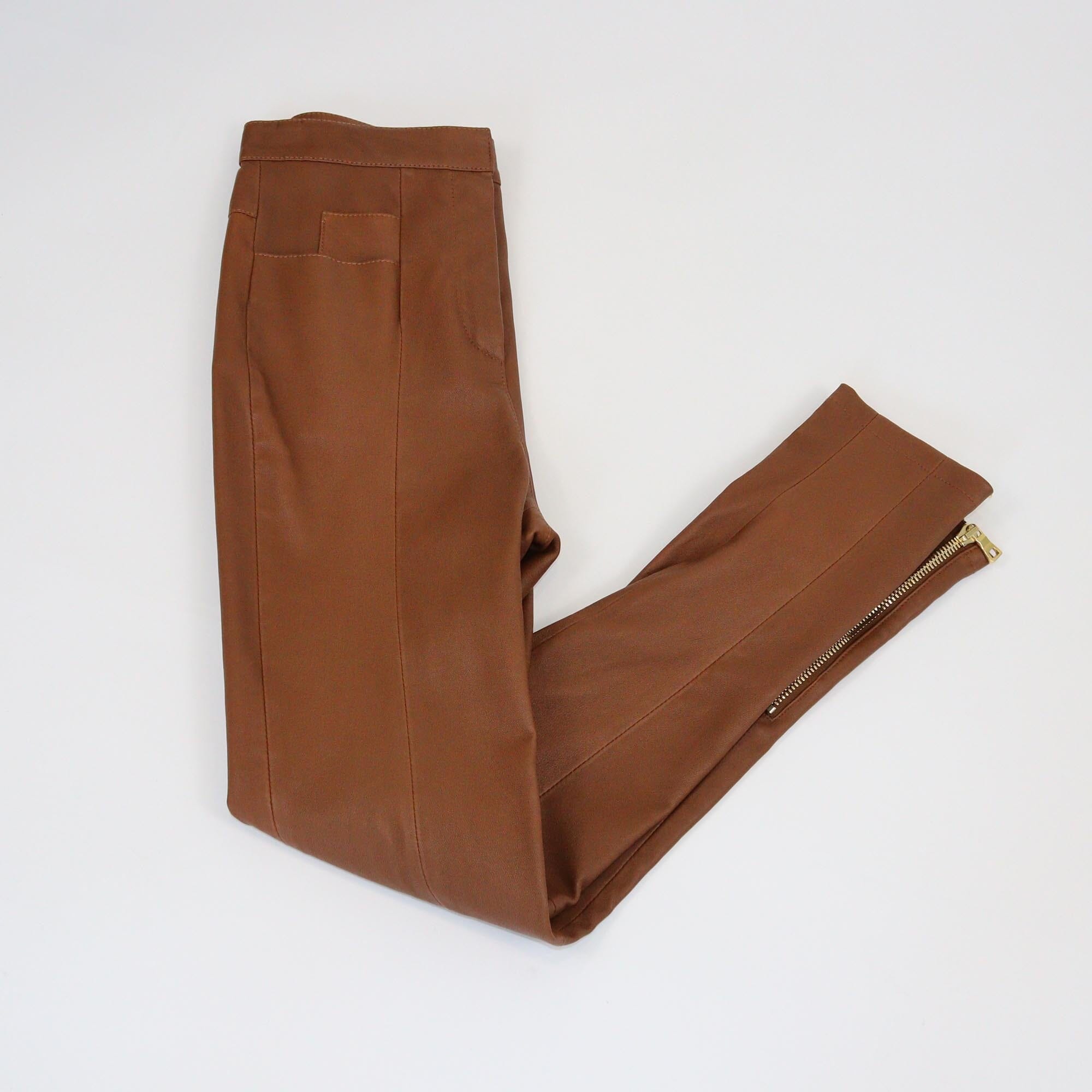 Balmain Brown Pocket Detailed Skinny Leg Pants Womens Balmain