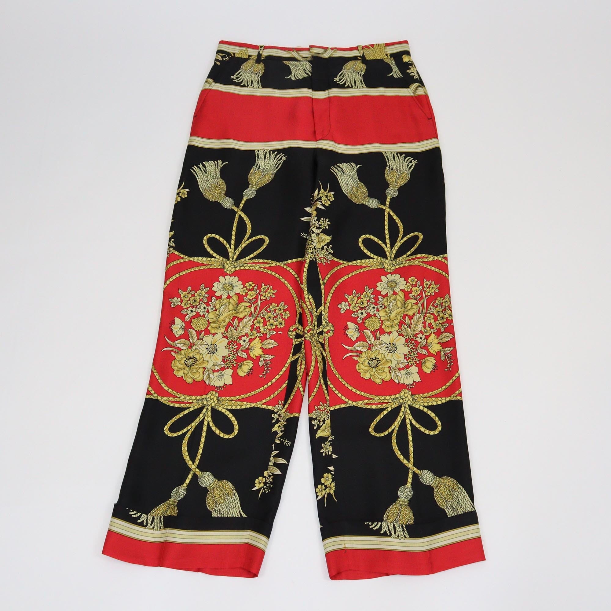 Gucci Multicolor Floral Printed Slit Pocket Trouser Womens Gucci