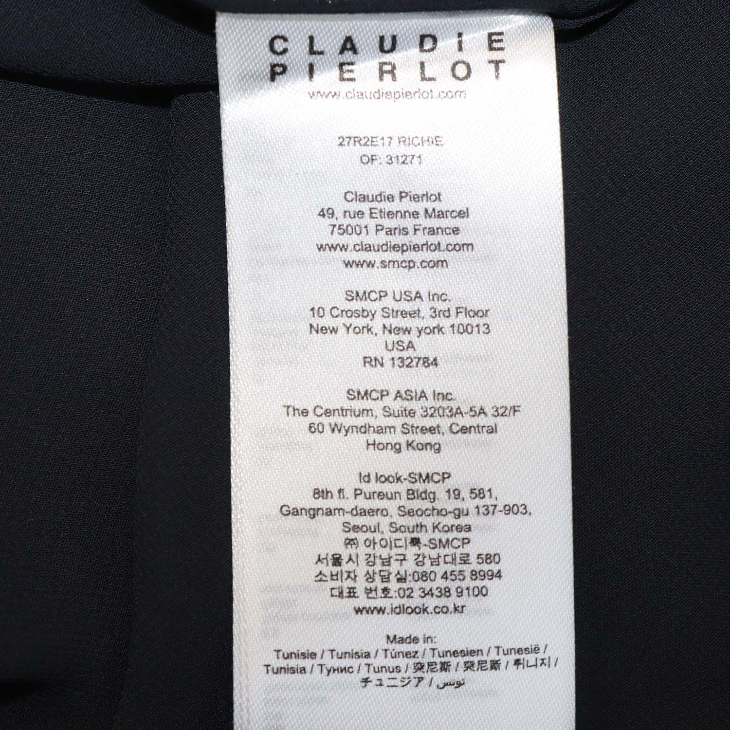 Claudie Pierlot Navy Blue Blend Cotton Lace Richie Midi Dress