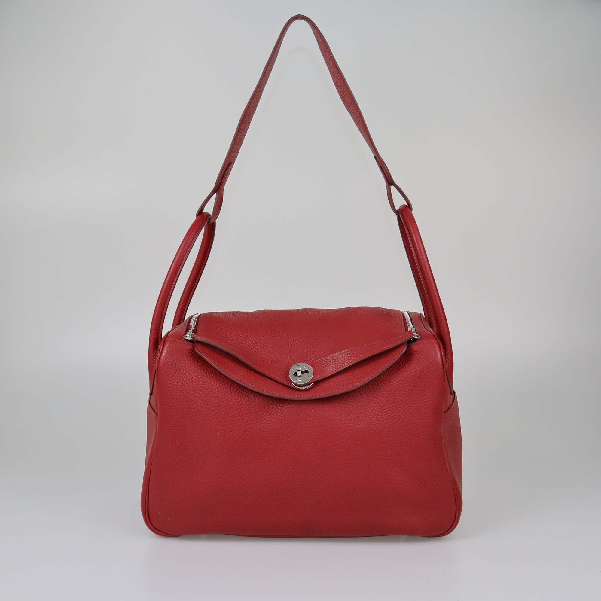Hermes Rouge Garance Clemence Lindy 34 Bag Womens Hermes
