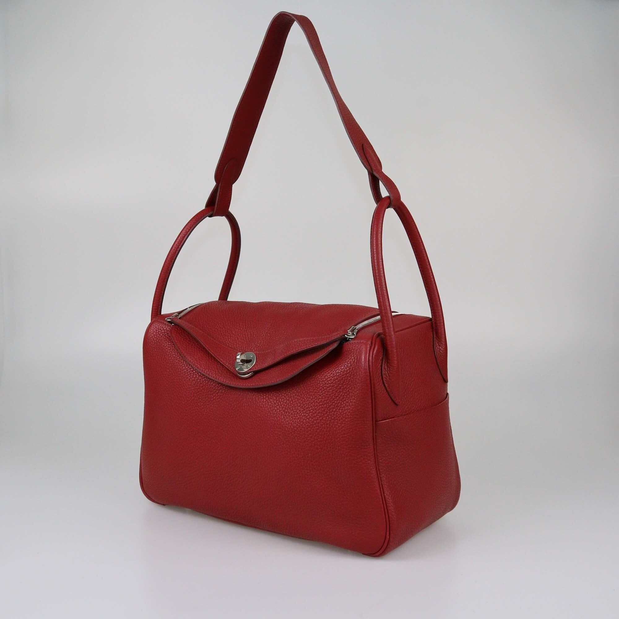 Hermes Rouge Garance Clemence Lindy 34 Bag Womens Hermes