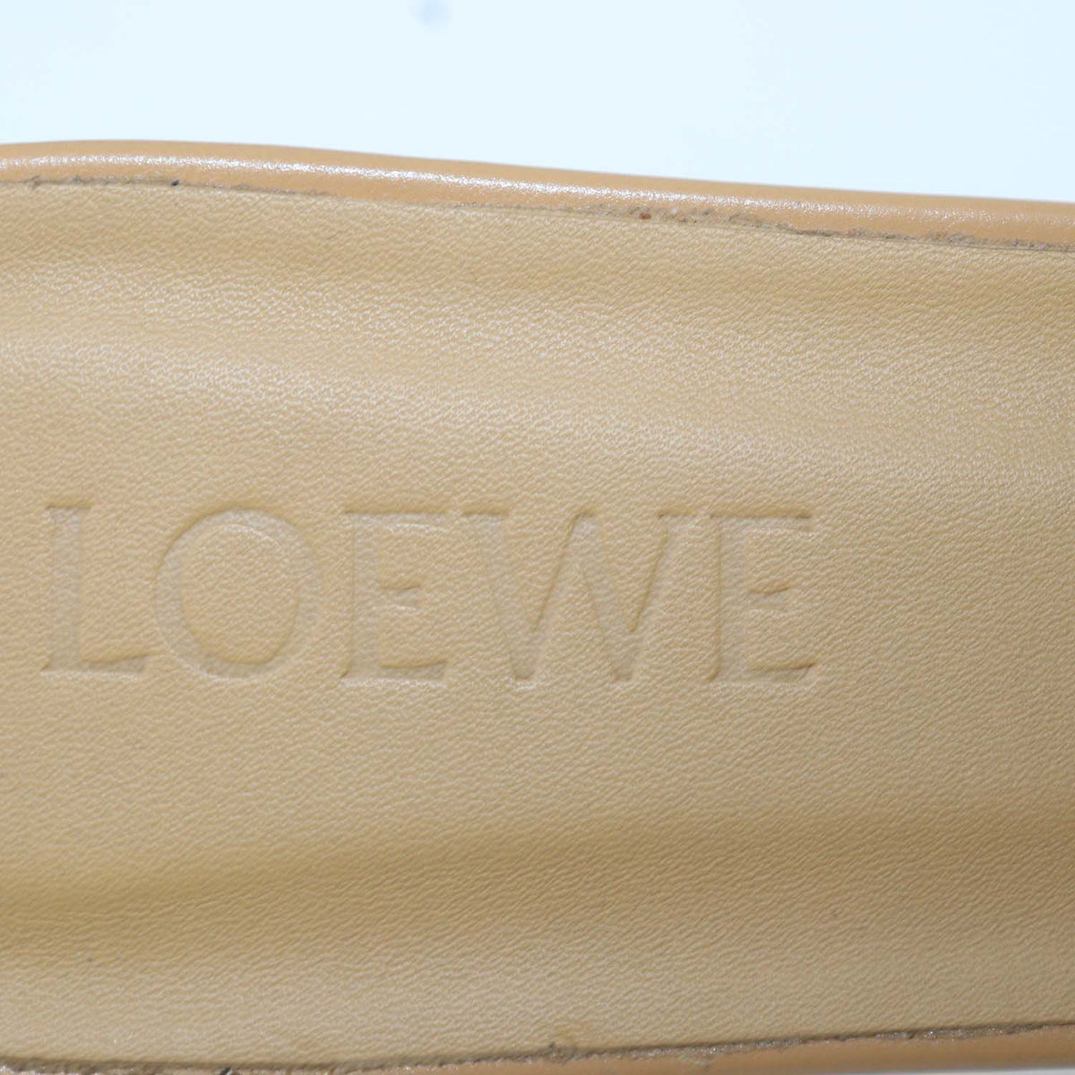 Alaia Tan Leather Gate Flat Mules