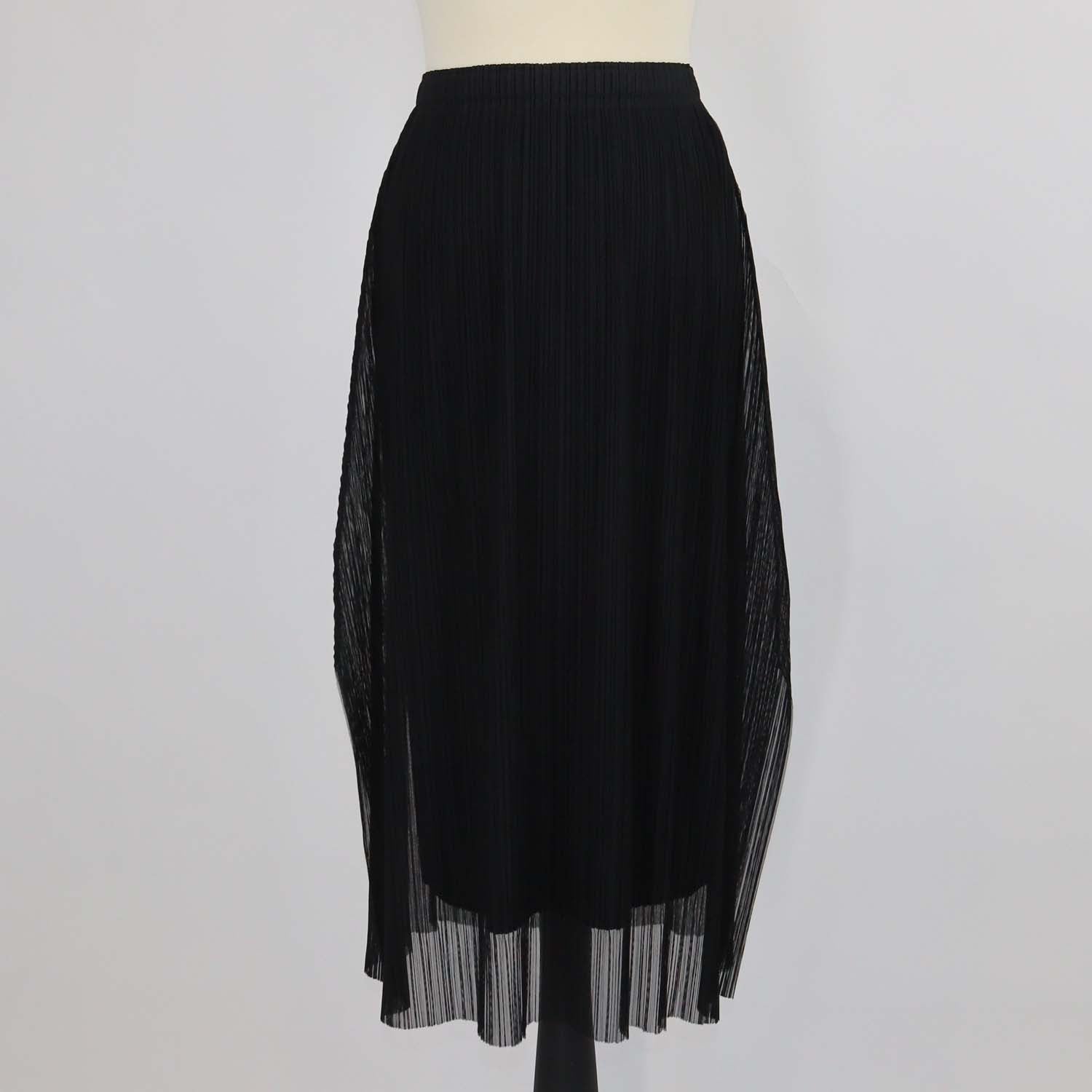 Pleats Please Issey Miyake Black Pleated Midi Dress
