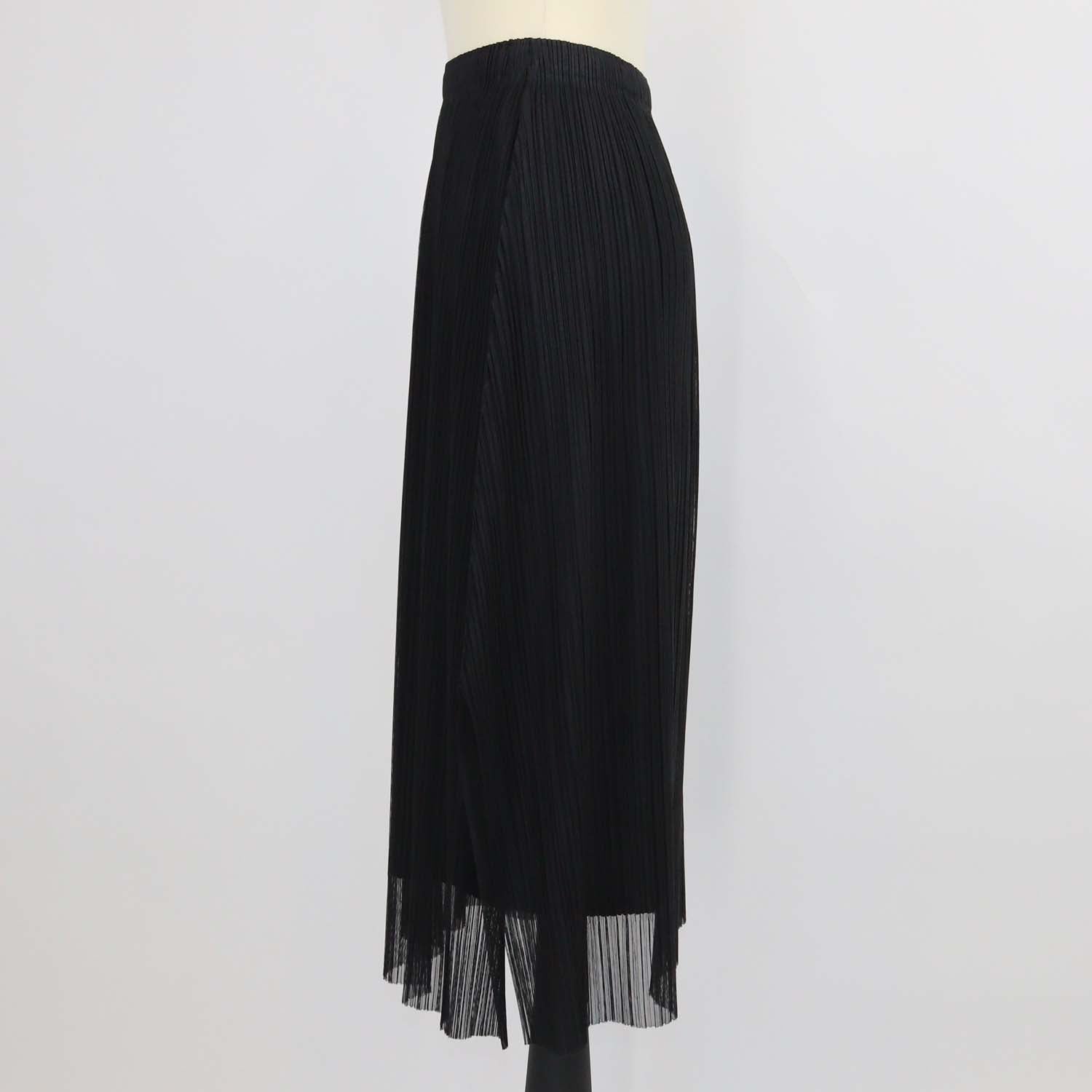 Pleats Please Issey Miyake Black Pleated Midi Dress