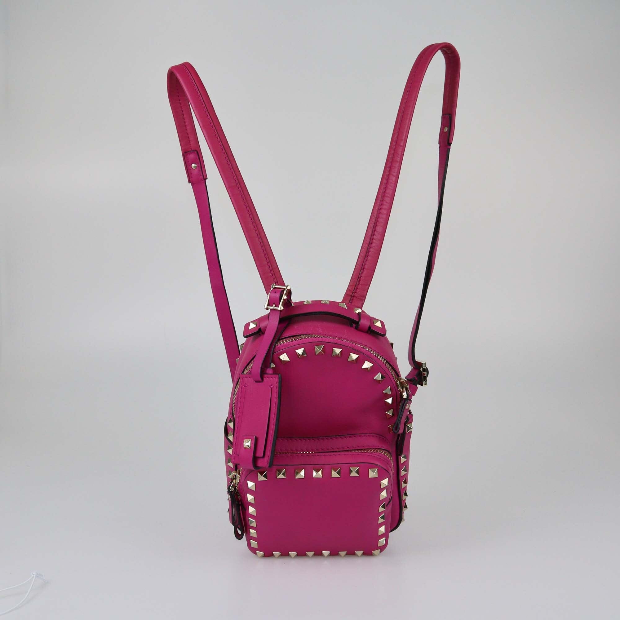 Valentino Magenta Mini Rockstud Backpack Womens Valentino