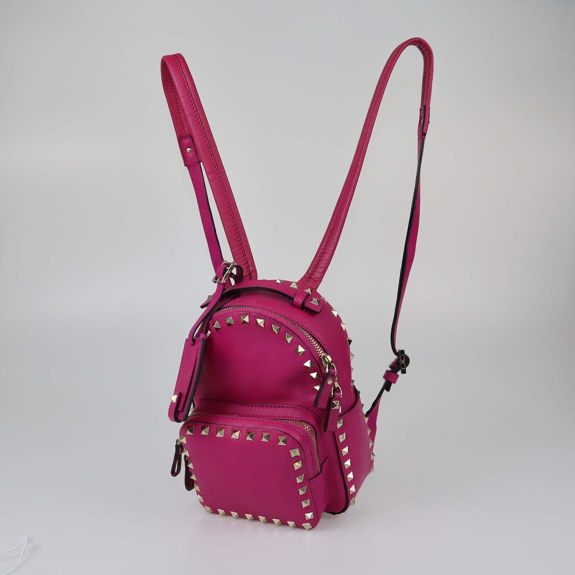 Valentino Magenta Mini Rockstud Backpack Womens Valentino
