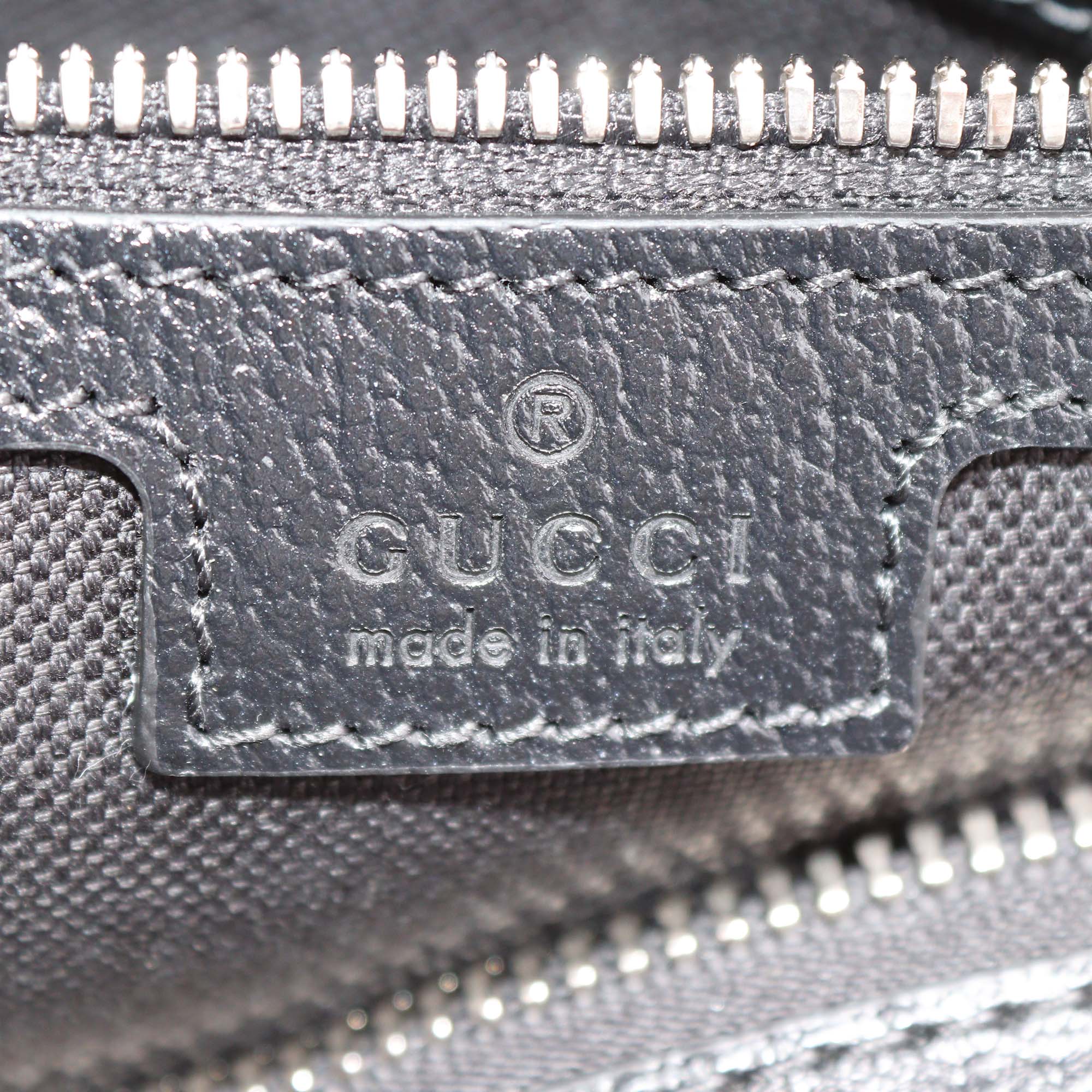 Gucci Black Canvas Leather Jumbo GG Small Duffle Bag