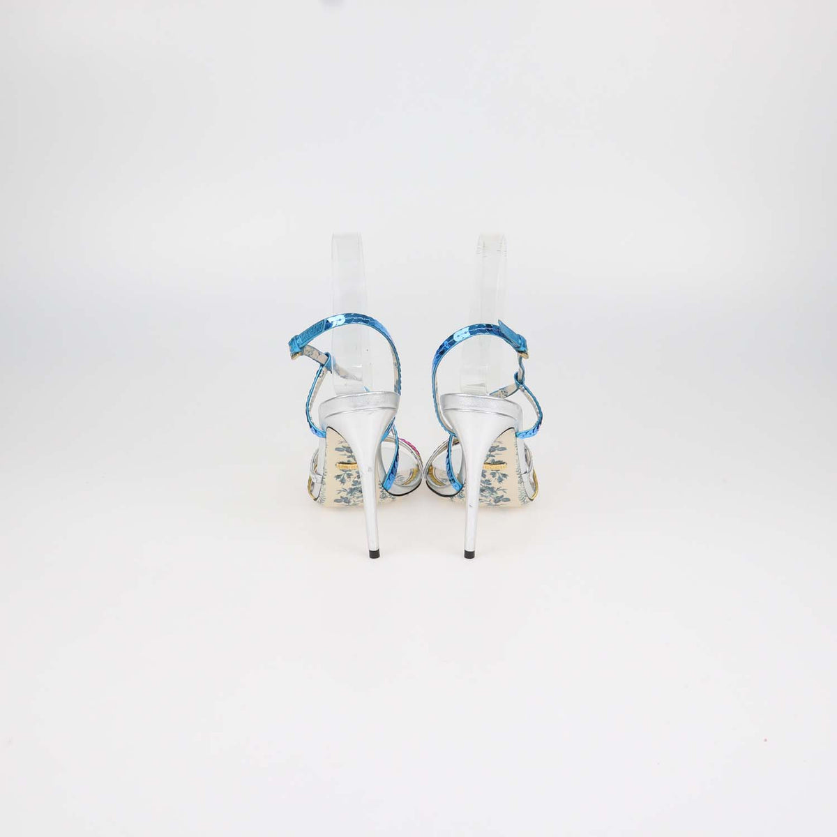 Gucci Multicolor Sequins Strappy Haines Sandals