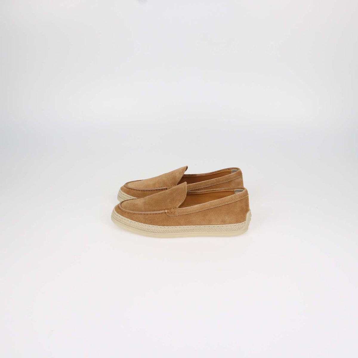 Tod's Brown Suede Espadrille Slip On Loafers
