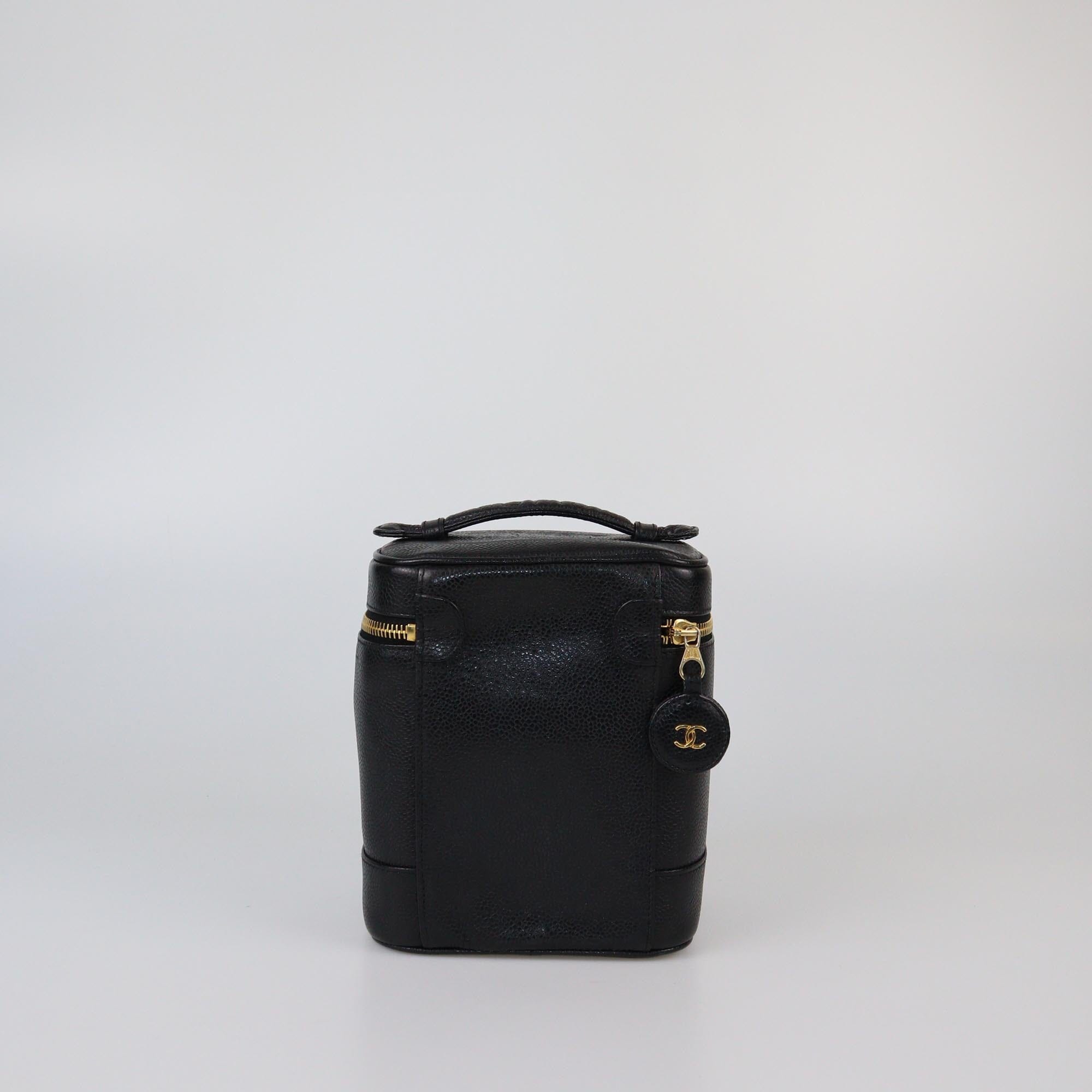 Chanel Black CC Caviar Vanity Bag Womens Chanel