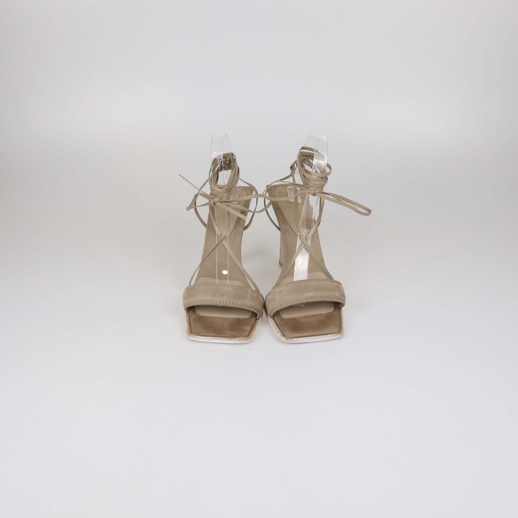 Jacquemus Beige Suede Strappy Adour Sandals