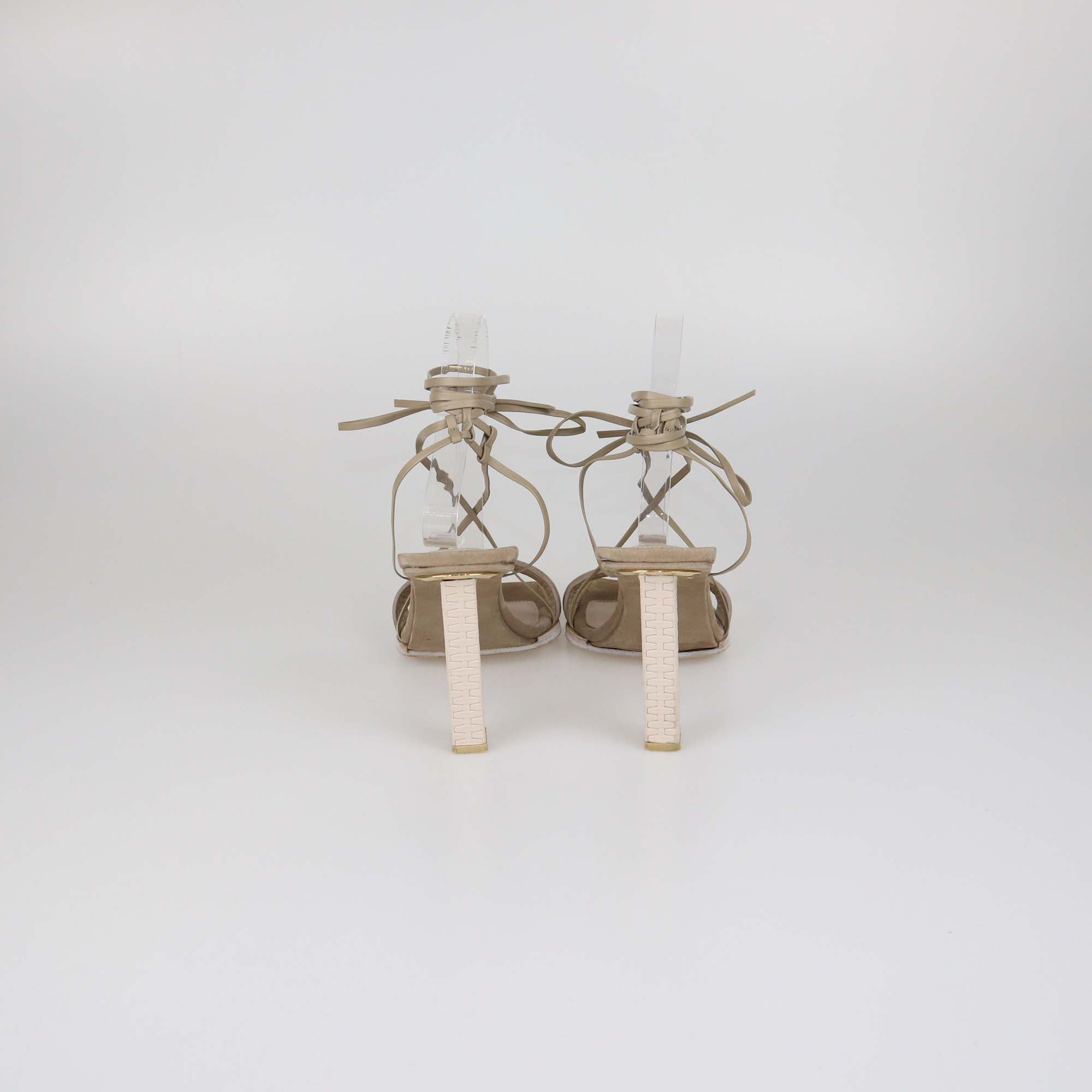 Jacquemus Beige Suede Strappy Adour Sandals