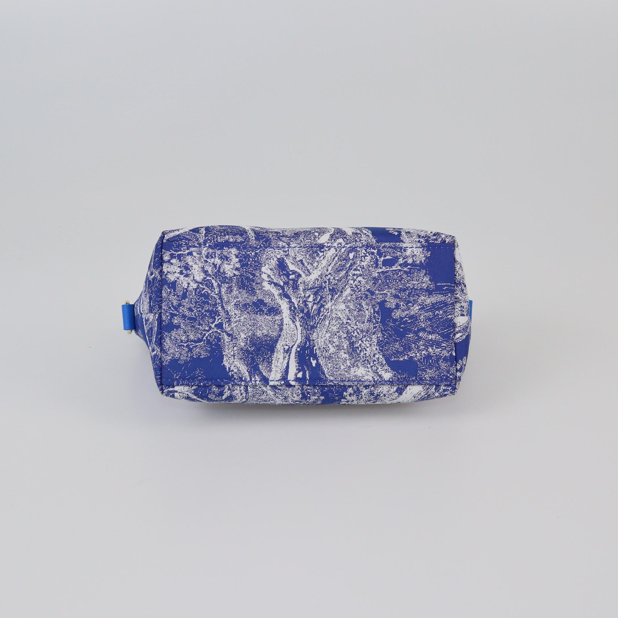 Christian Dior Blue Small Technical Fabric Toile de Jouy Reverse DiorTravel Nomad Pouch Womens Christian Dior