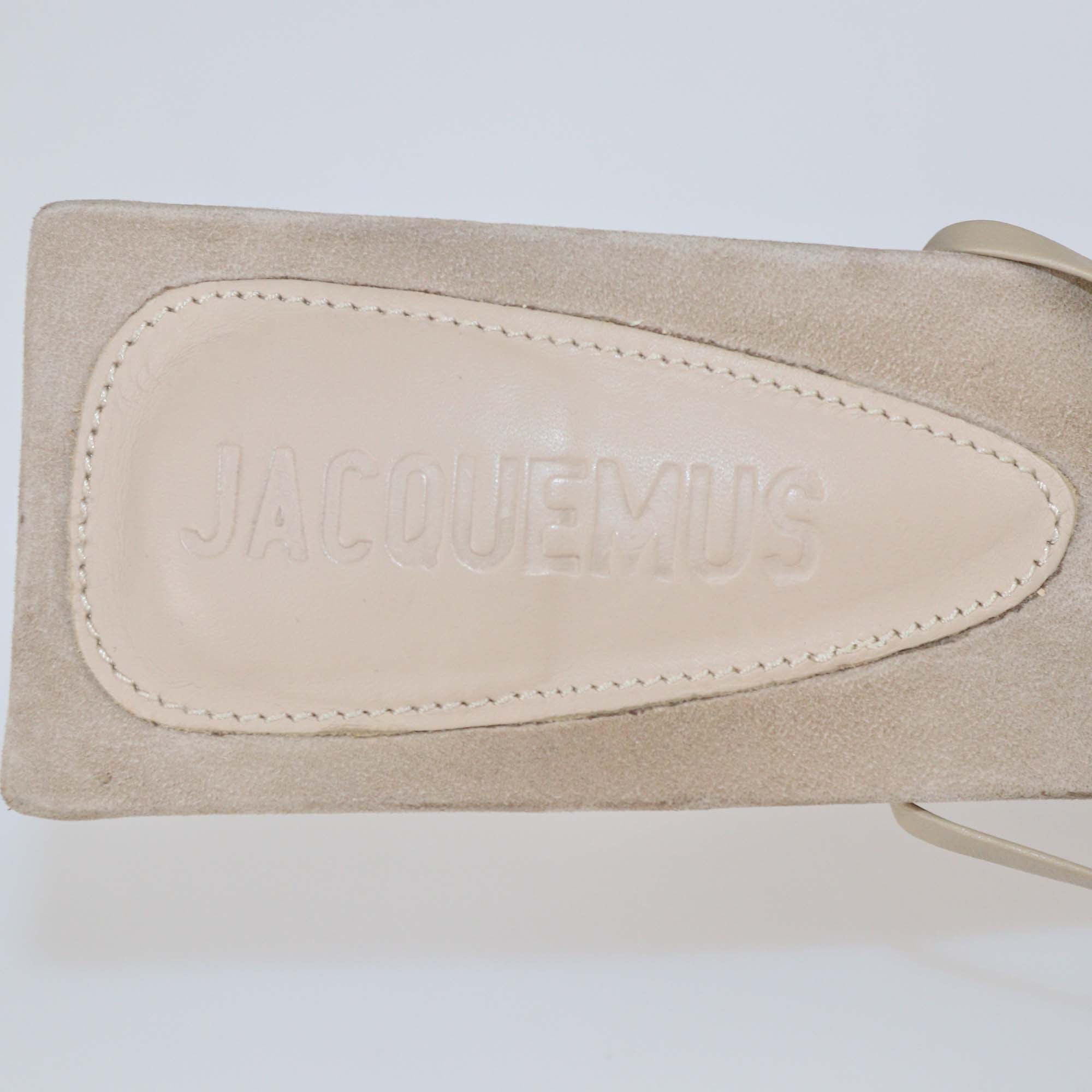 Jacquemus Beige Suede Strappy Adour Sandals