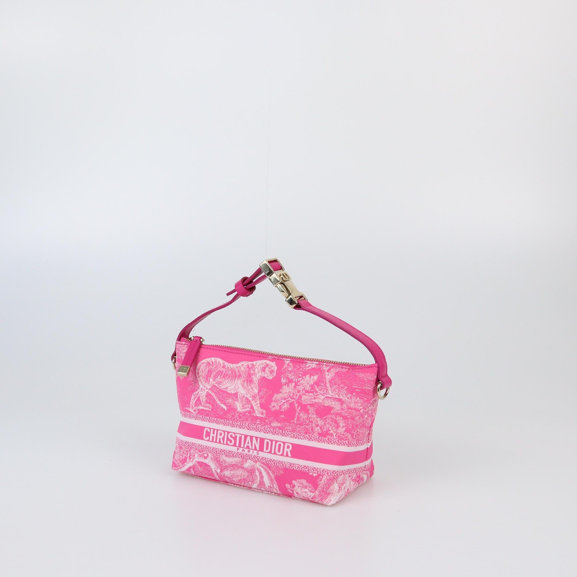 Christian Dior Pink Small Technical Fabric Toile de Jouy Reverse DiorTravel Nomad Pouch Womens Christian Dior