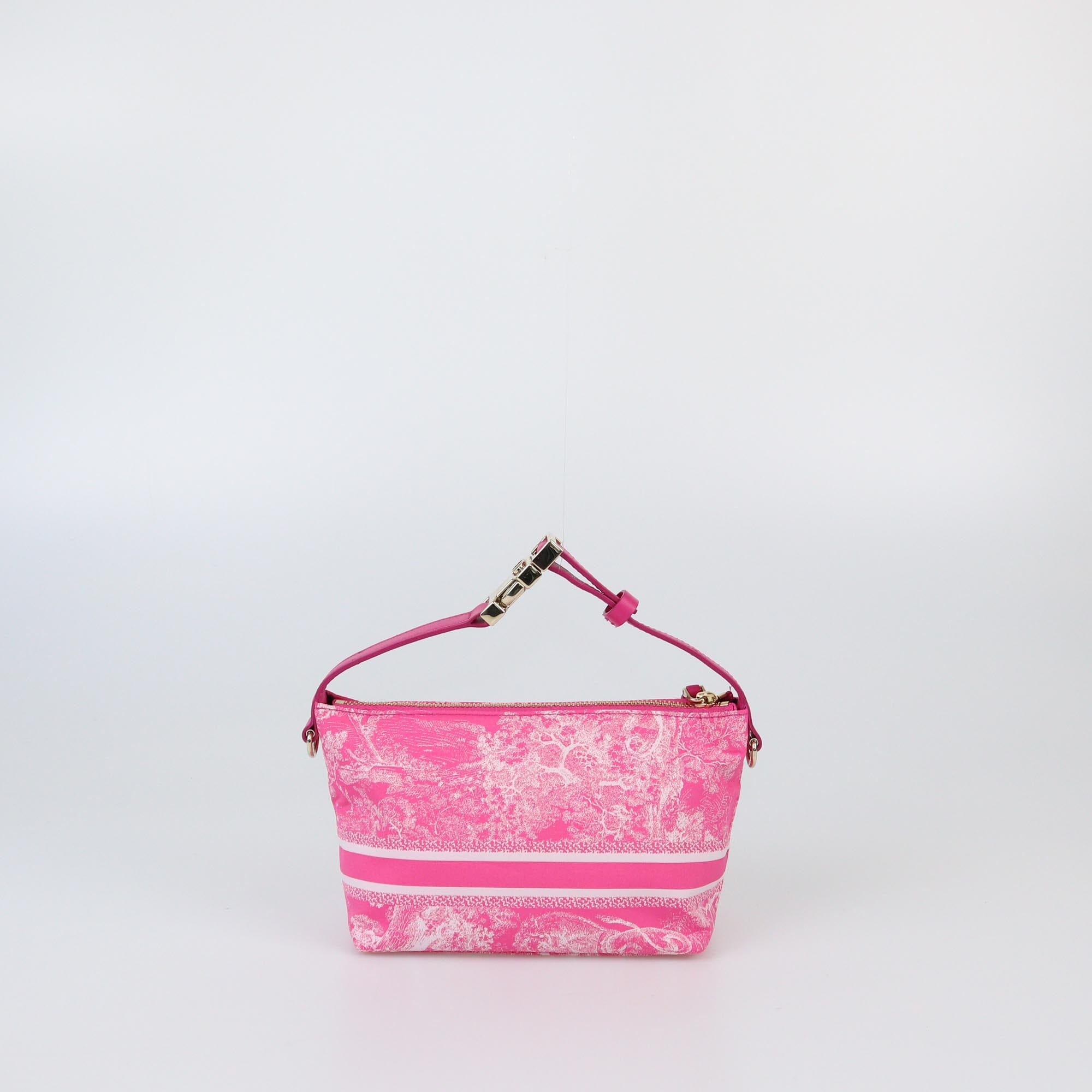 Christian Dior Pink Small Technical Fabric Toile de Jouy Reverse DiorTravel Nomad Pouch Womens Christian Dior