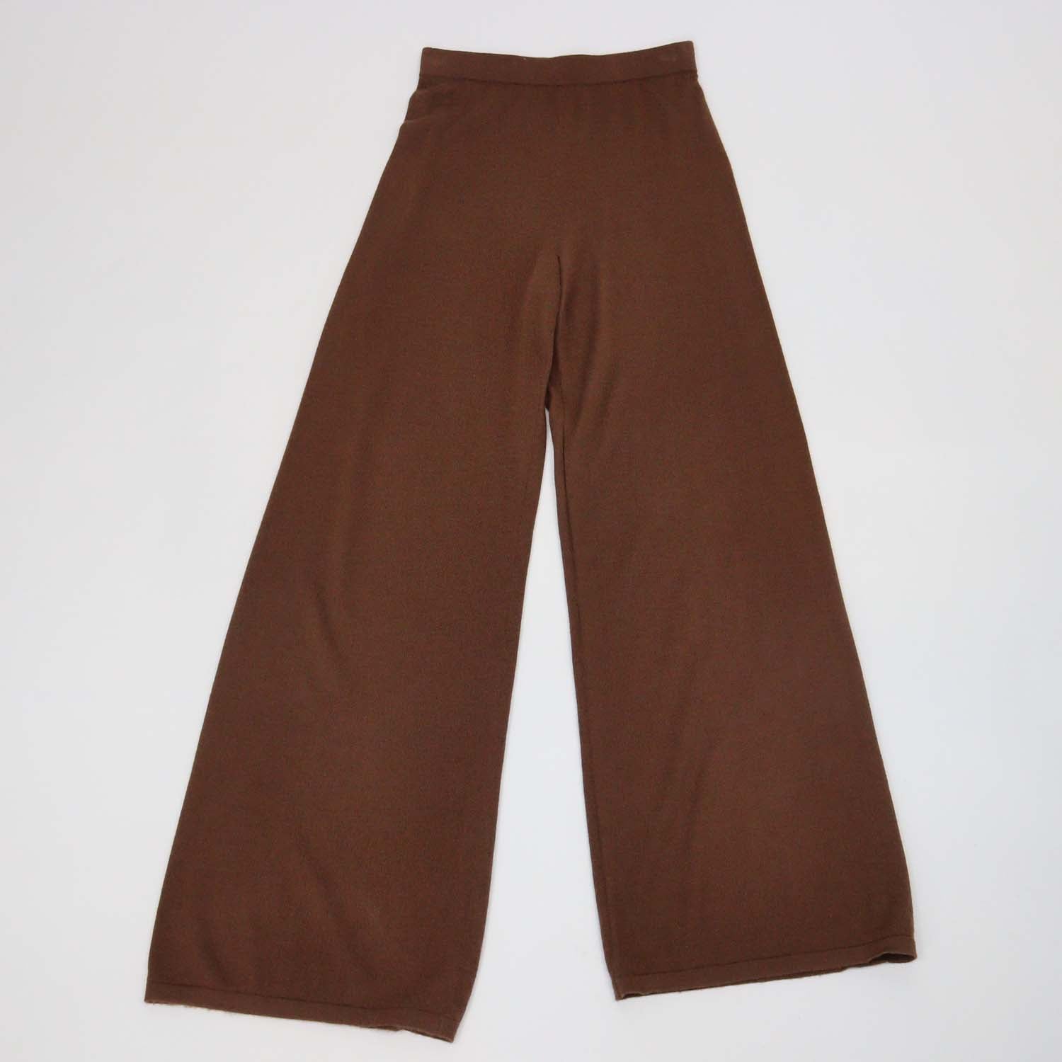 12 Storeez Brown Wool Silk Blend Knitted Trouser