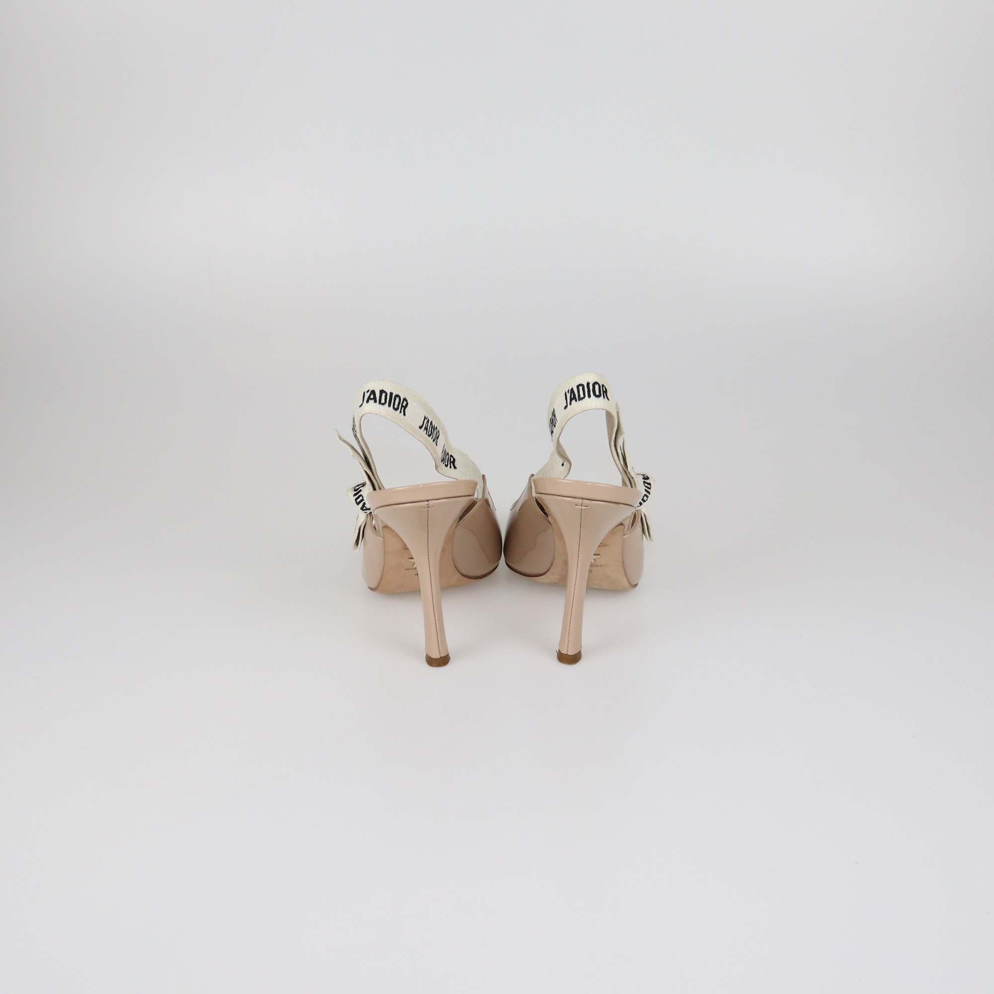 Christian Dior Beige Patent Leather J'Adior Slingback Pumps