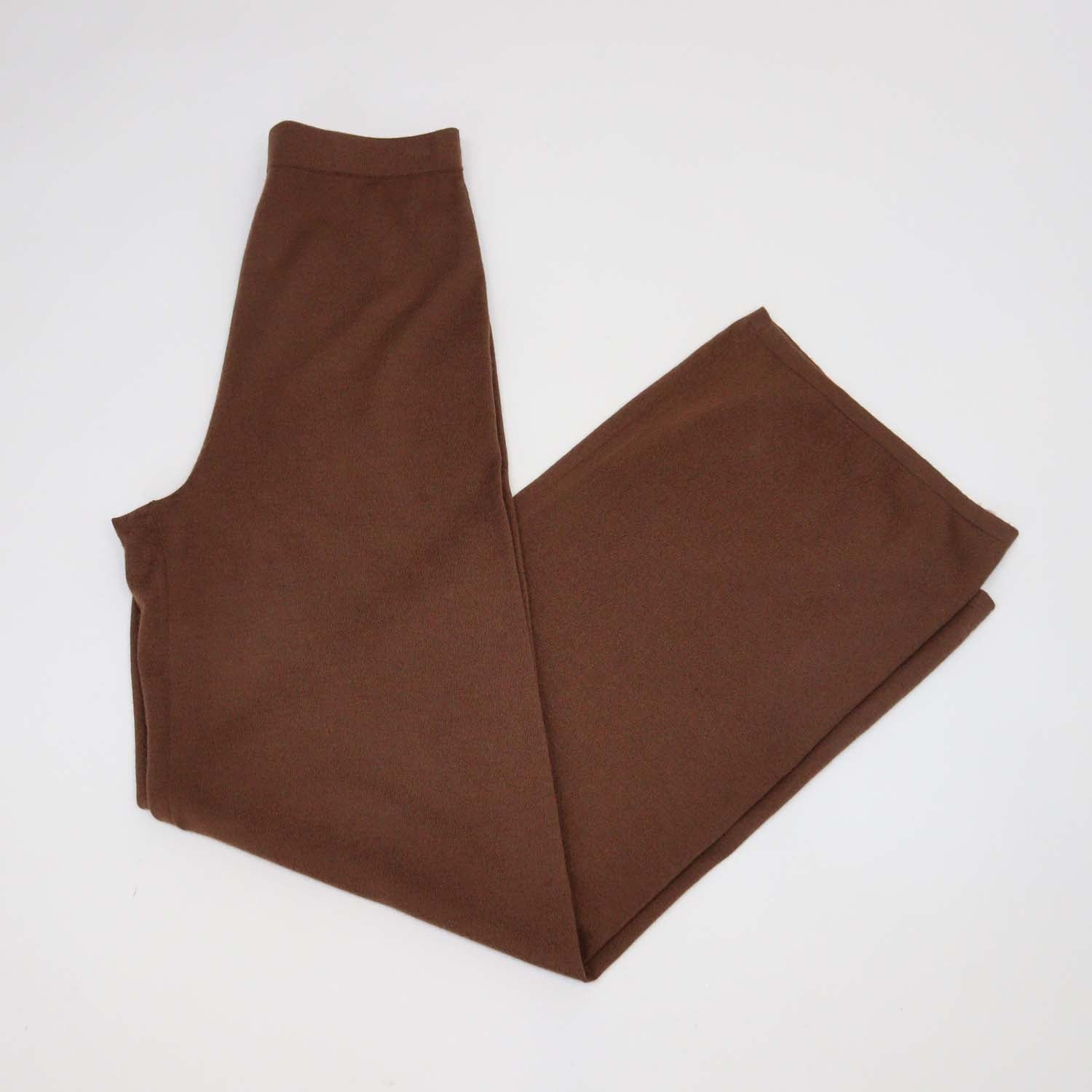 12 Storeez Brown Wool Silk Blend Knitted Trouser