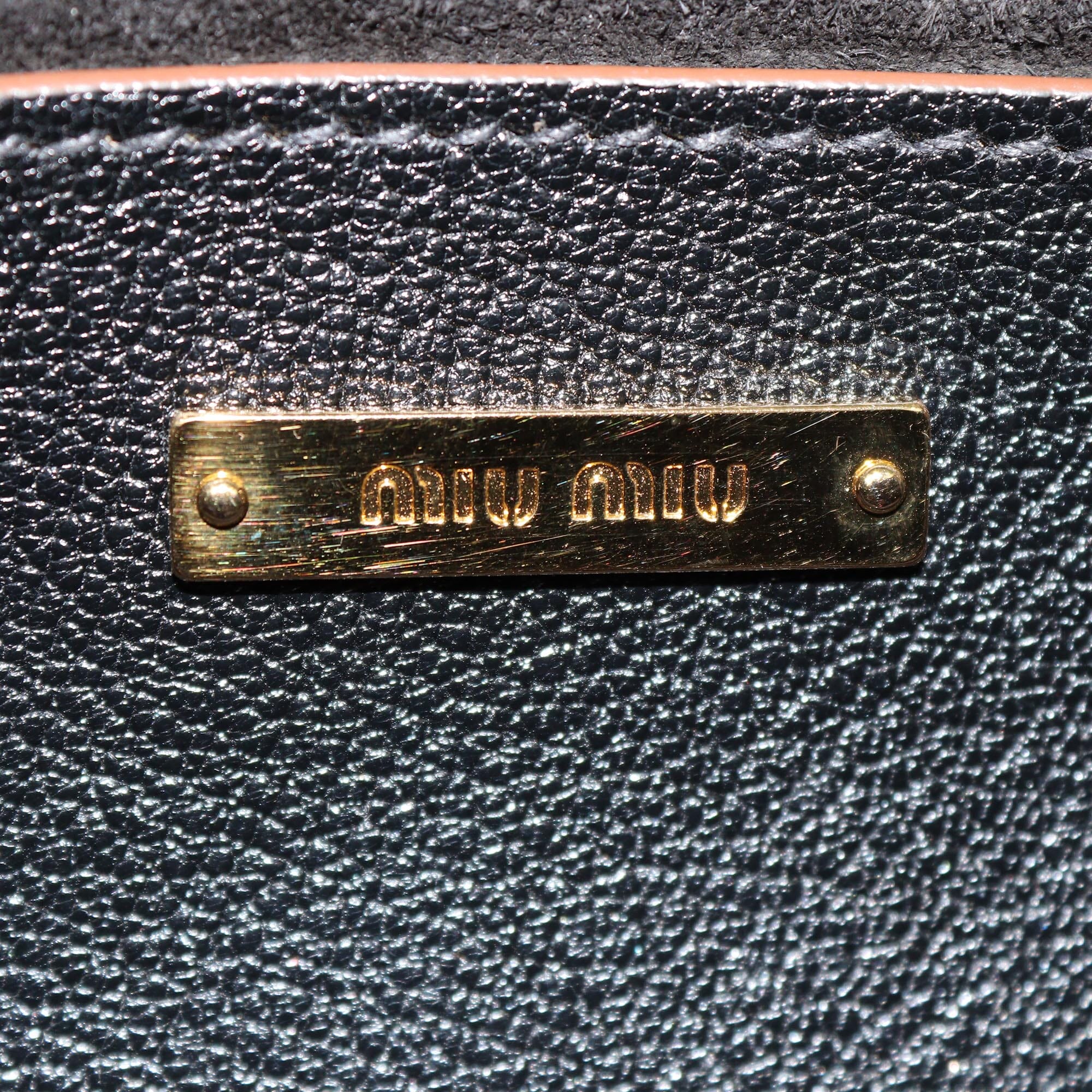 Miu Miu Black Madras Crystal Embellished Buckle Flap Shoulder Bag Womens Miu Miu