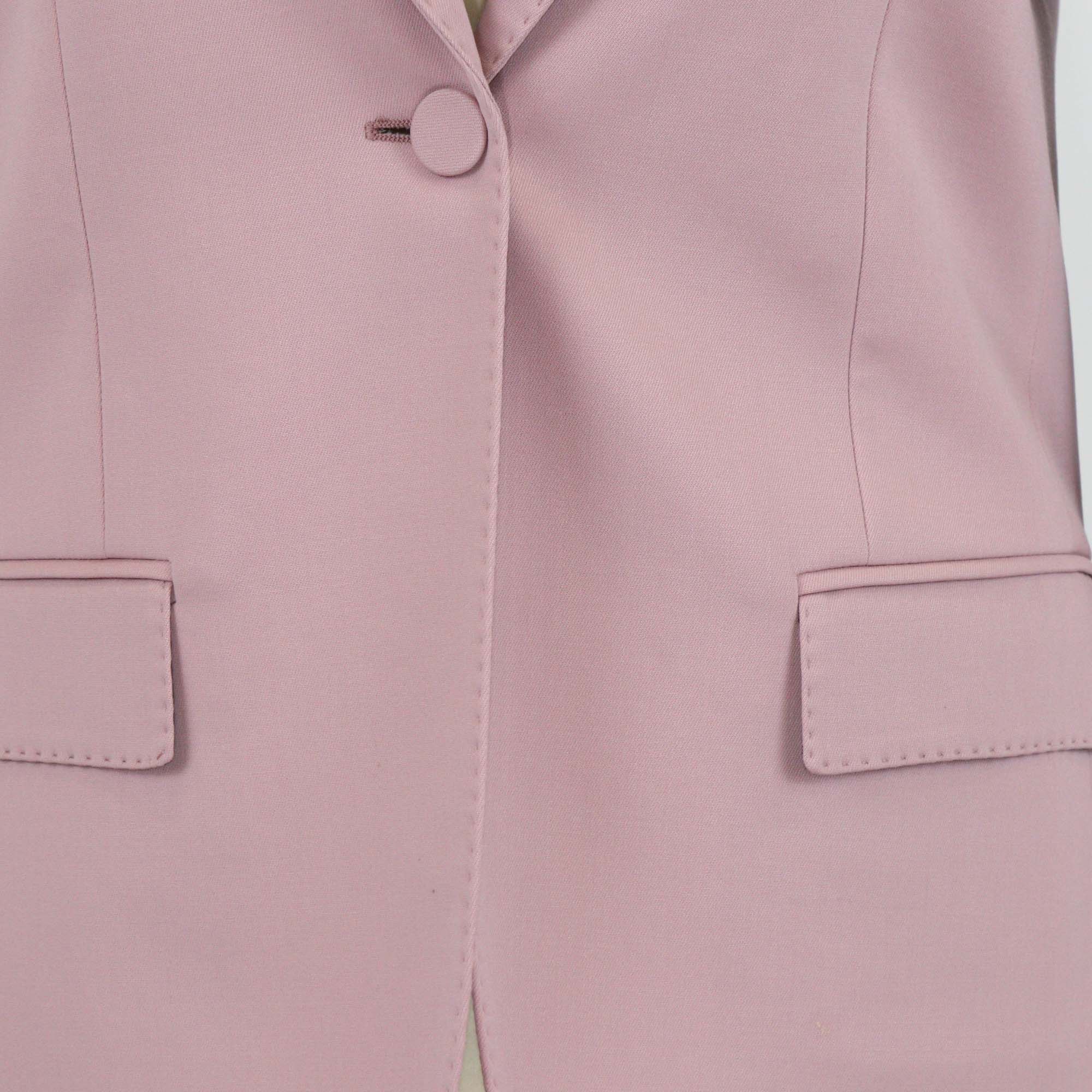 Gucci Rose Silk Wool Single Breasted Jacket