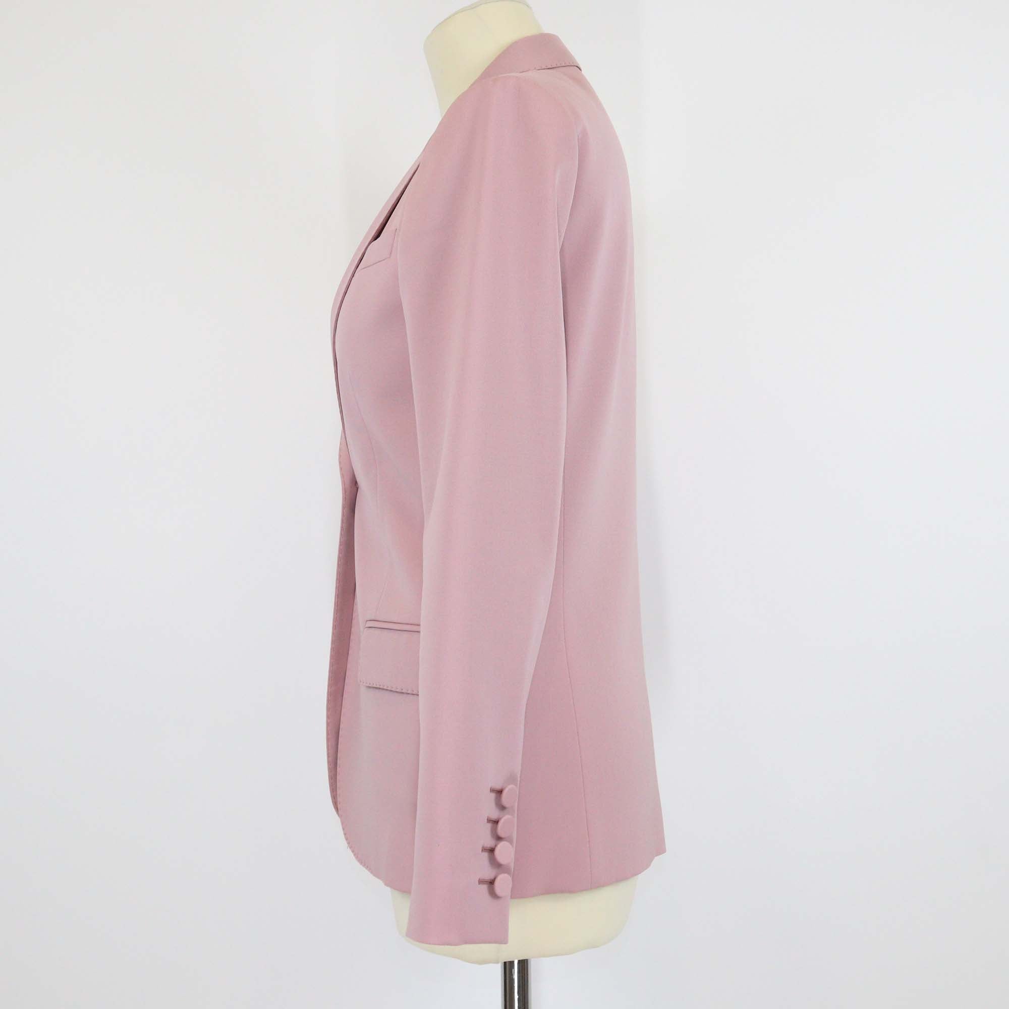 Gucci Rose Silk Wool Single Breasted Jacket