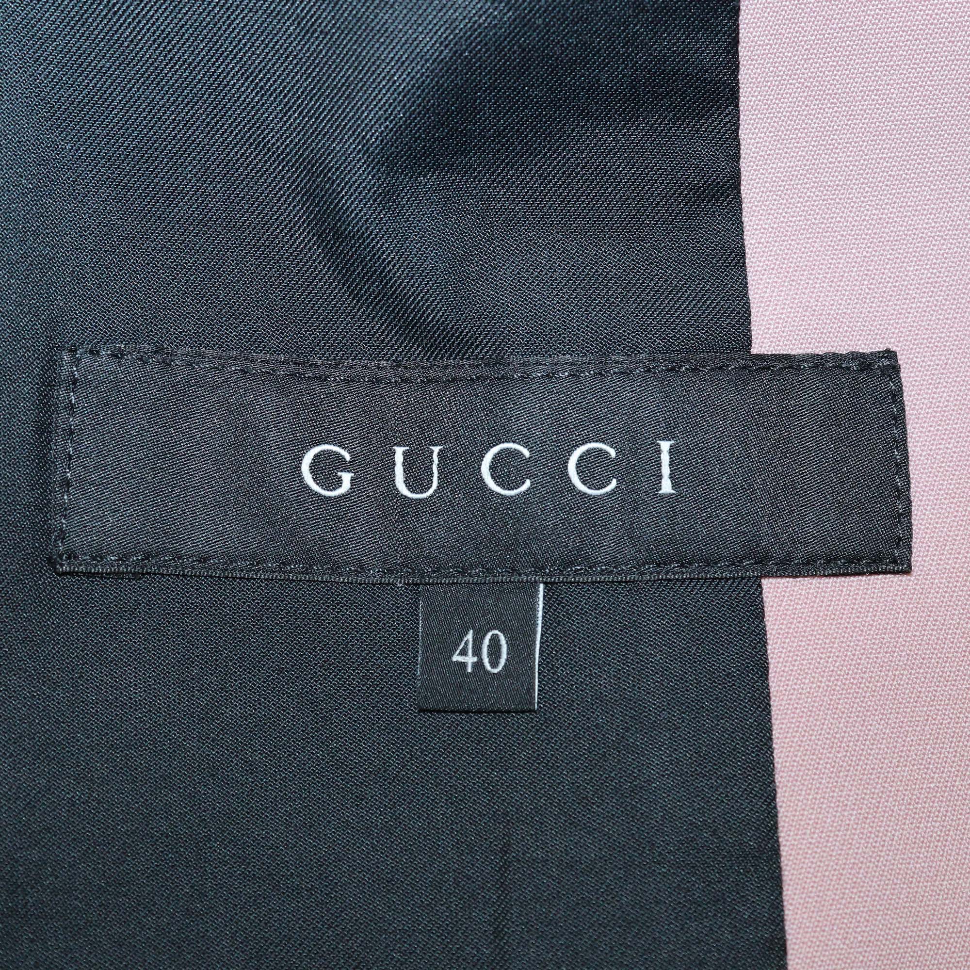 Gucci Rose Silk Wool Single Breasted Jacket