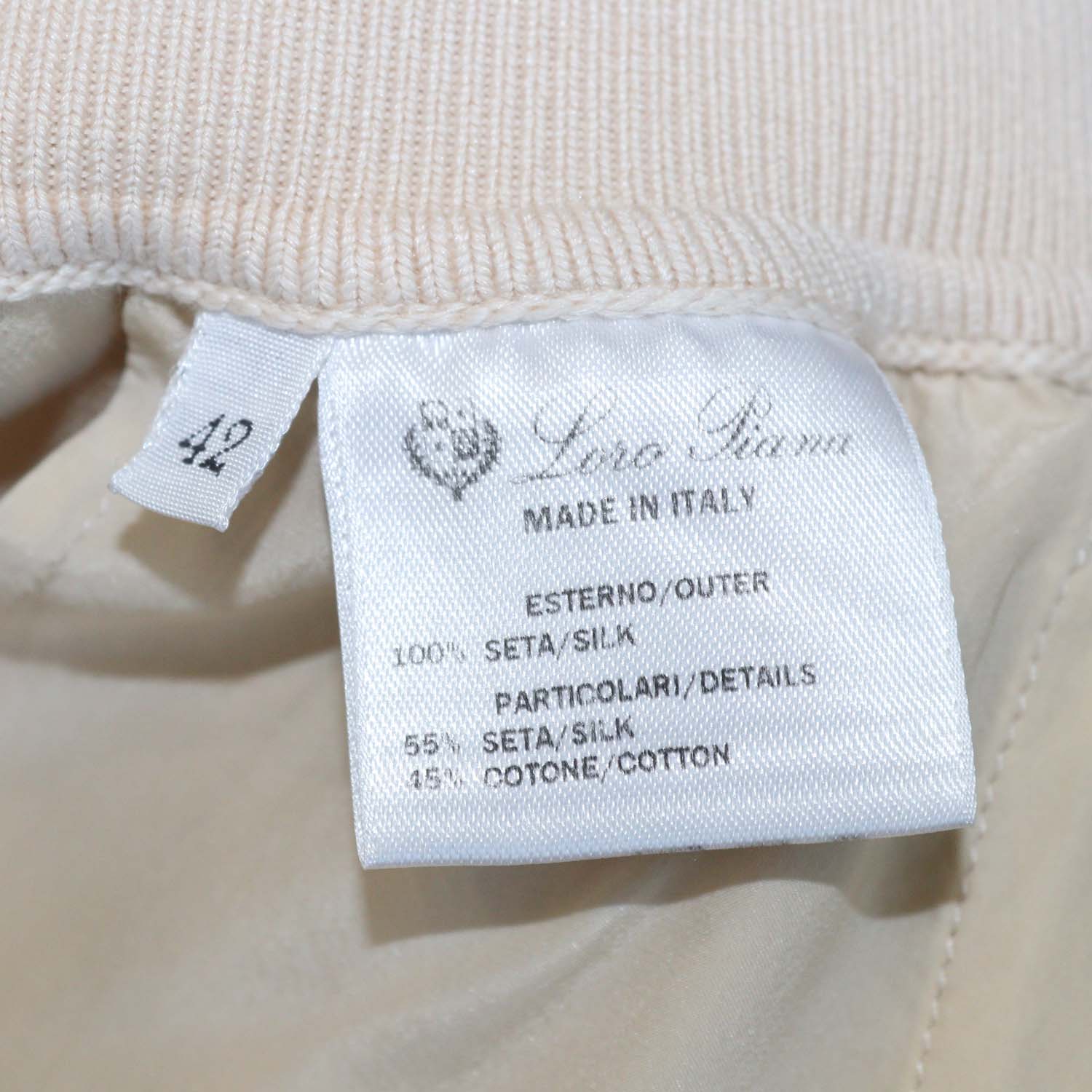 Loro Piana Cream Silk Wide Leg Trouser