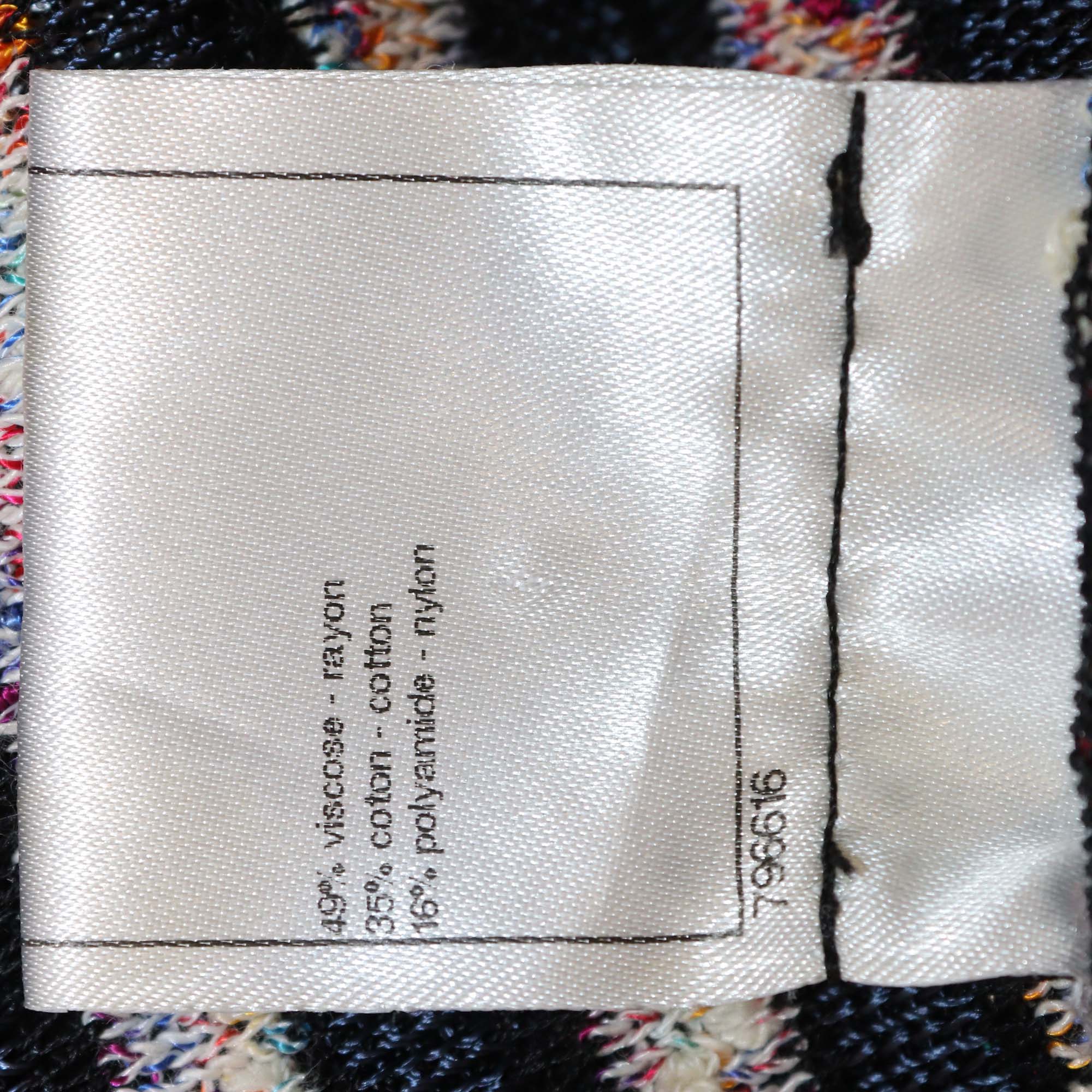 Chanel Multicolor Striped Tweed & Knit Sleeveless Dress