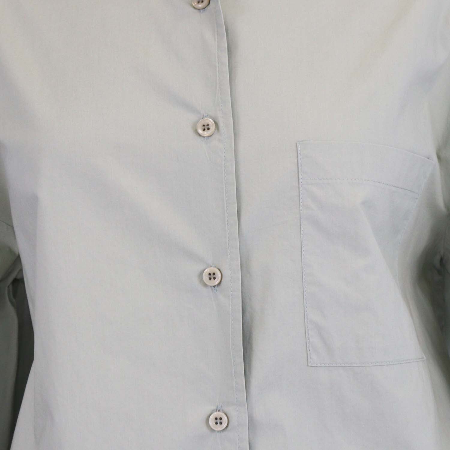 The Frankie Shop Green Cotton Long Sleeve Shirt & Short Set