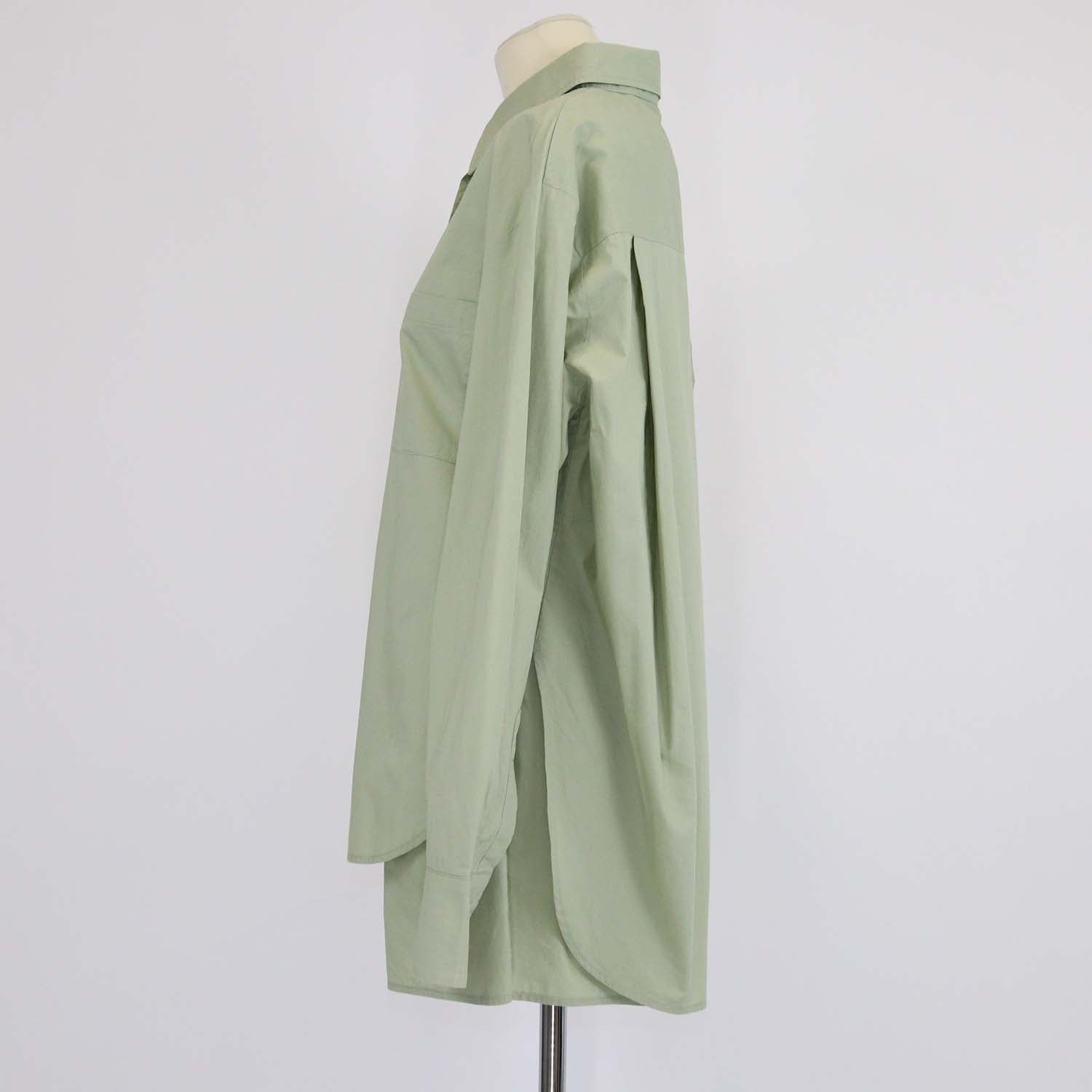 The Frankie Shop Green Cotton Long Sleeve Shirt & Short Set