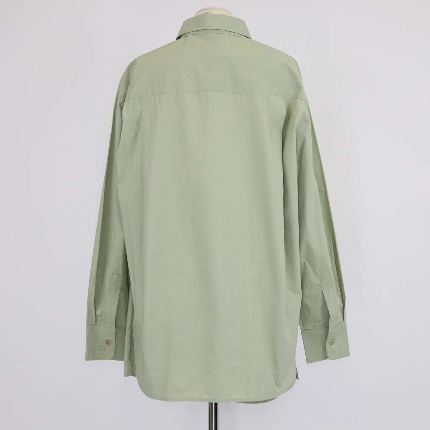 The Frankie Shop Green Cotton Long Sleeve Shirt & Short Set