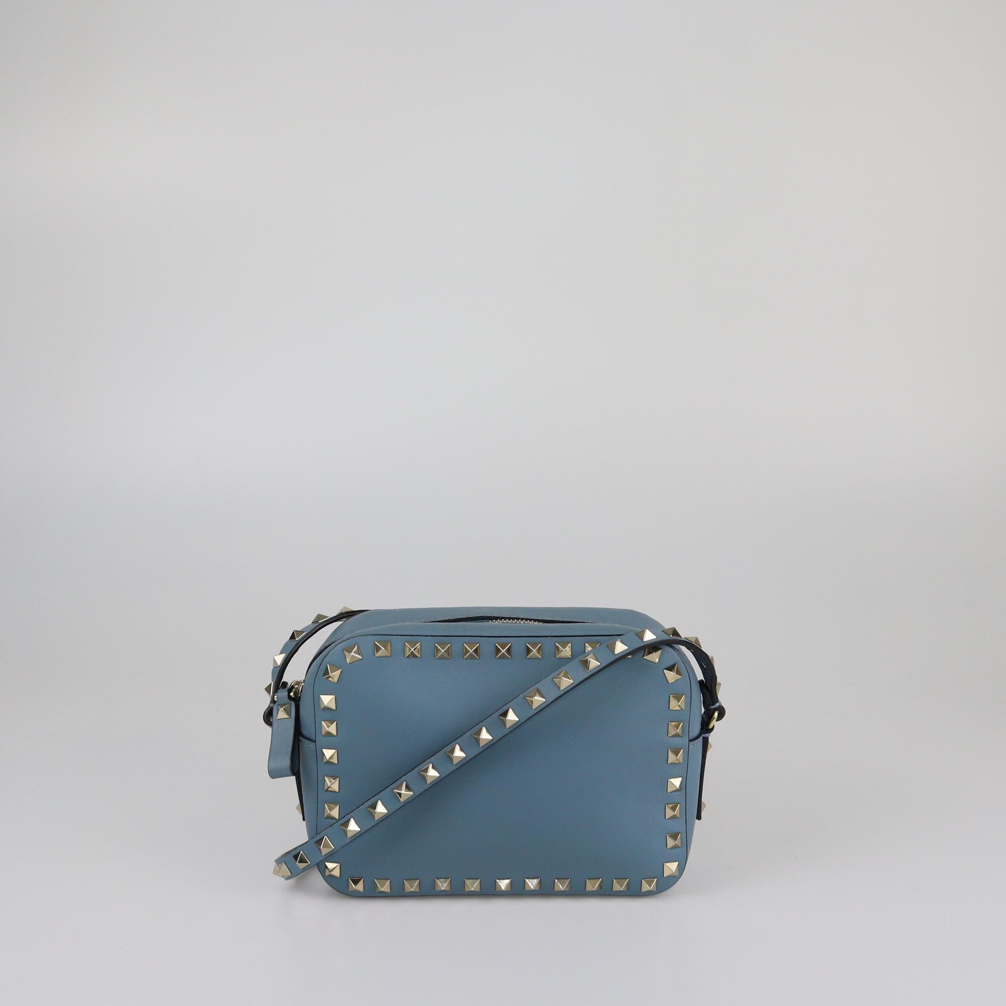 Valentino Light Blue Rockstud Camera Crossbody Bag Womens Valentino