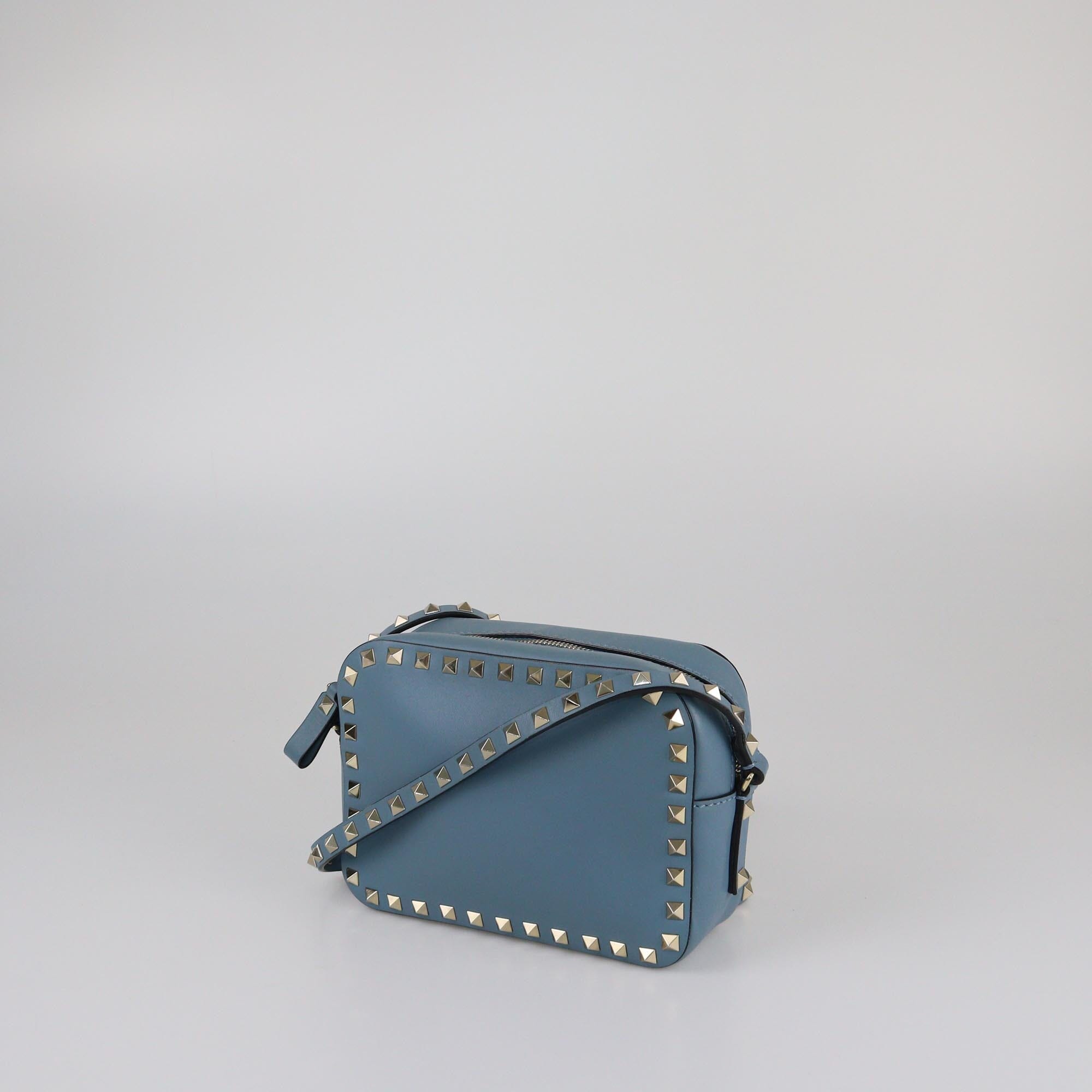 Valentino Light Blue Rockstud Camera Crossbody Bag Womens Valentino