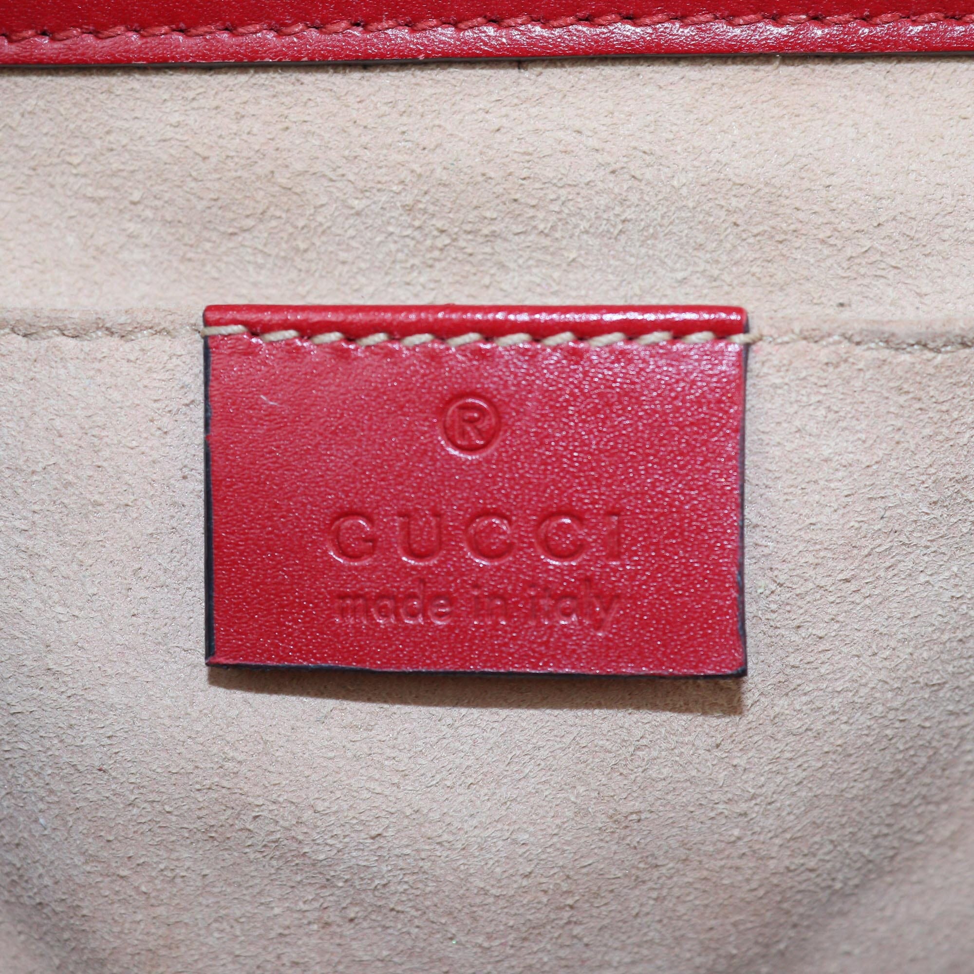 Gucci Red Guccissima Small Padlock Shoulder Bag Womens Gucci