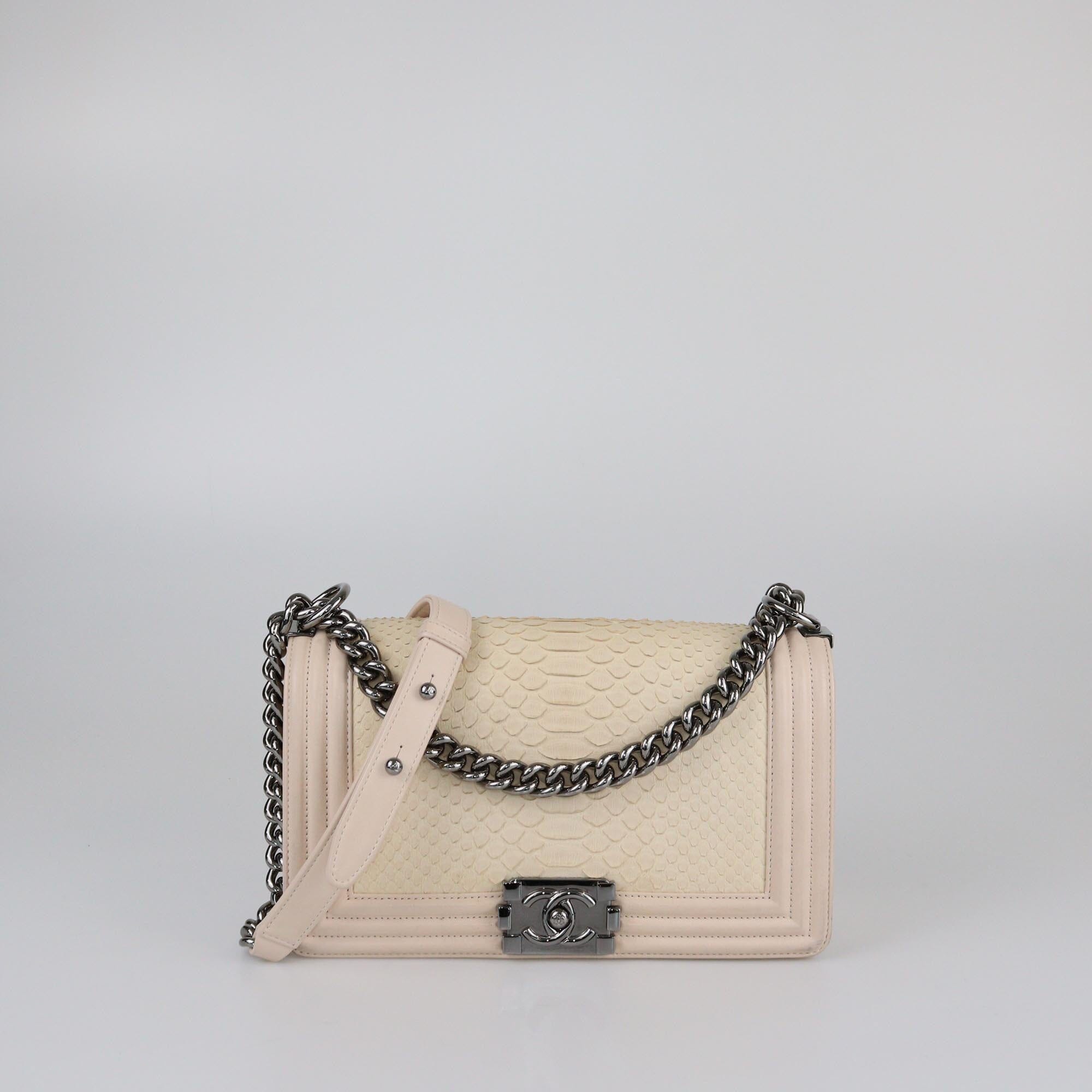 Chanel Cream/Blush Pink Medium Boy Flap Bag Womens Chanel