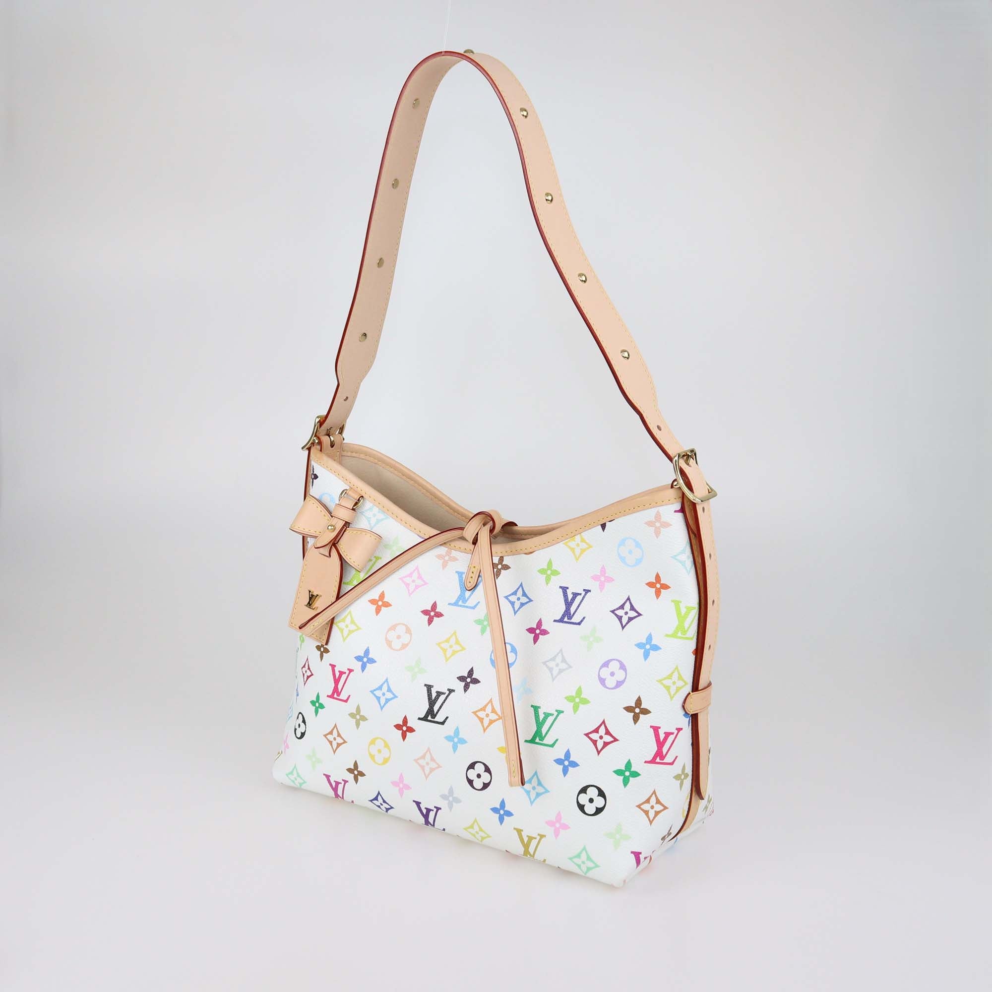 Louis Vuitton x Murakami White Multicolor Monogram Canvas Carryall PM Bag