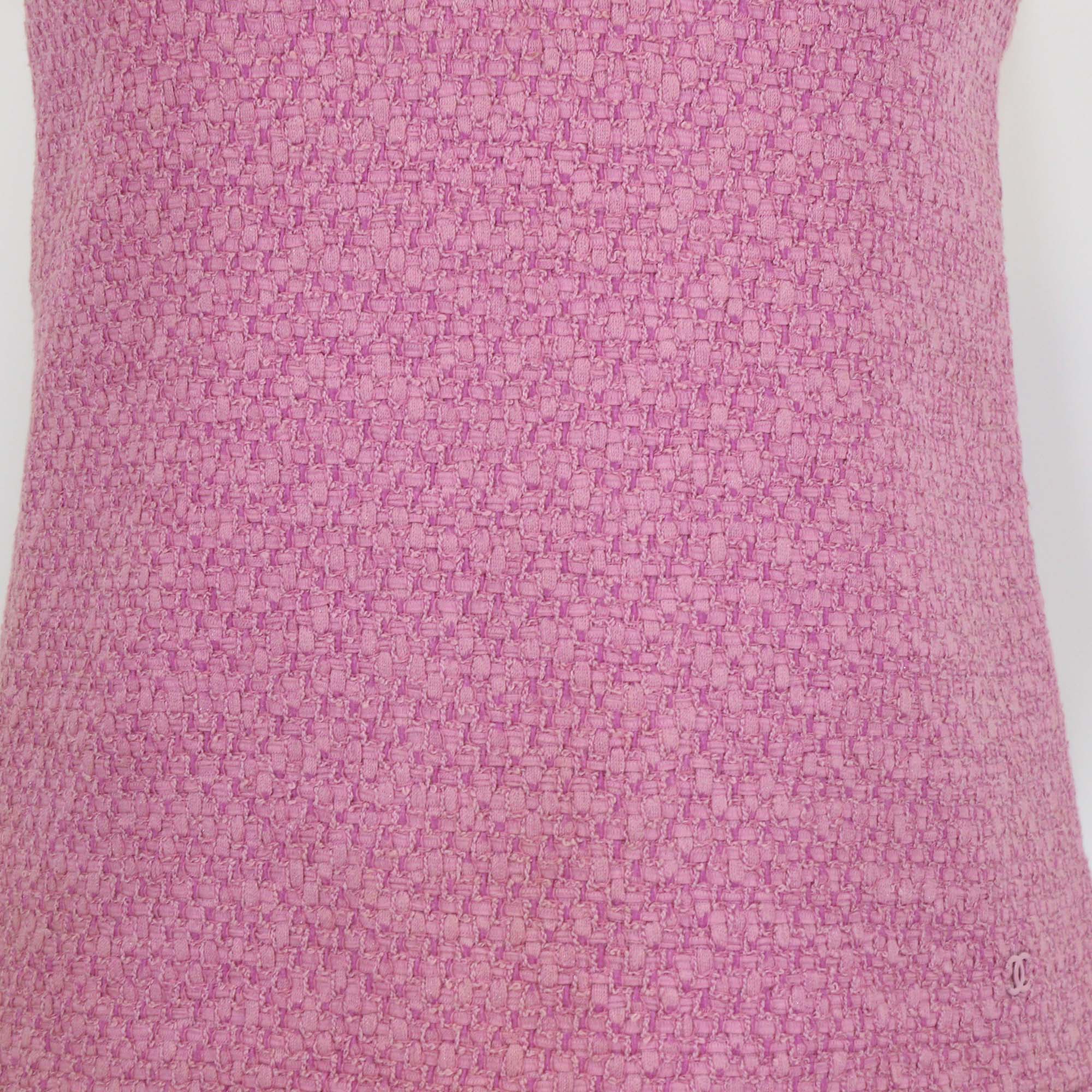 Chanel Pink Tweed Camisole Tank Top