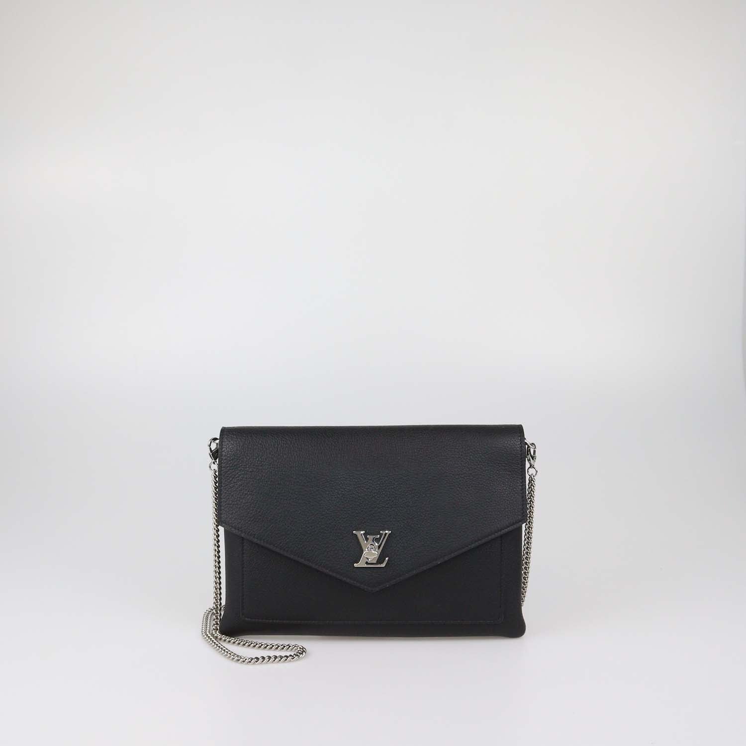 Louis Vuitton Black Leather Mylockme Chain Pochette