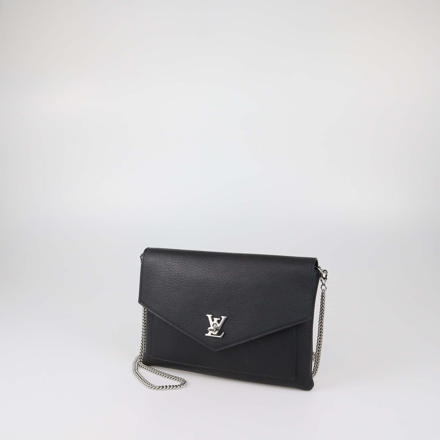 Louis Vuitton Black Leather Mylockme Chain Pochette